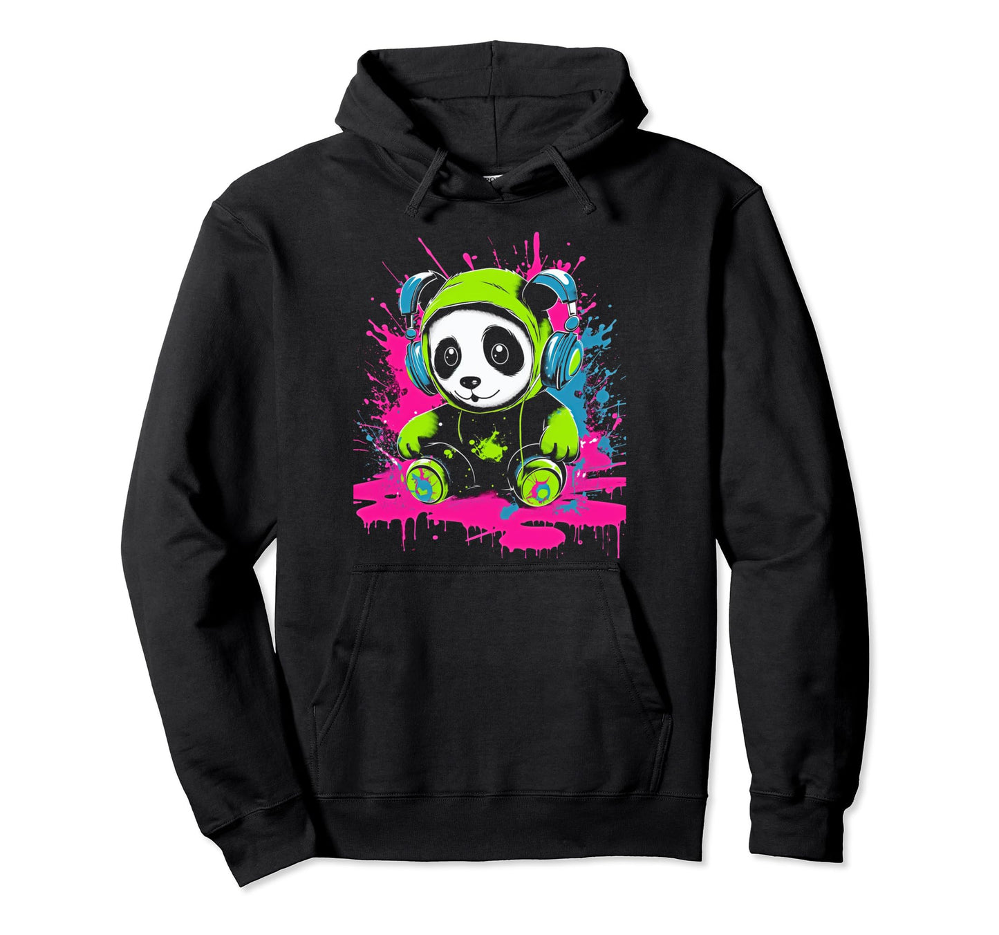 Kawaii Panda Dj Japanese Edm Y2K Hoodie - Unique Graphic Men Women - T-Shirt, Sweatshirt, Hoodie