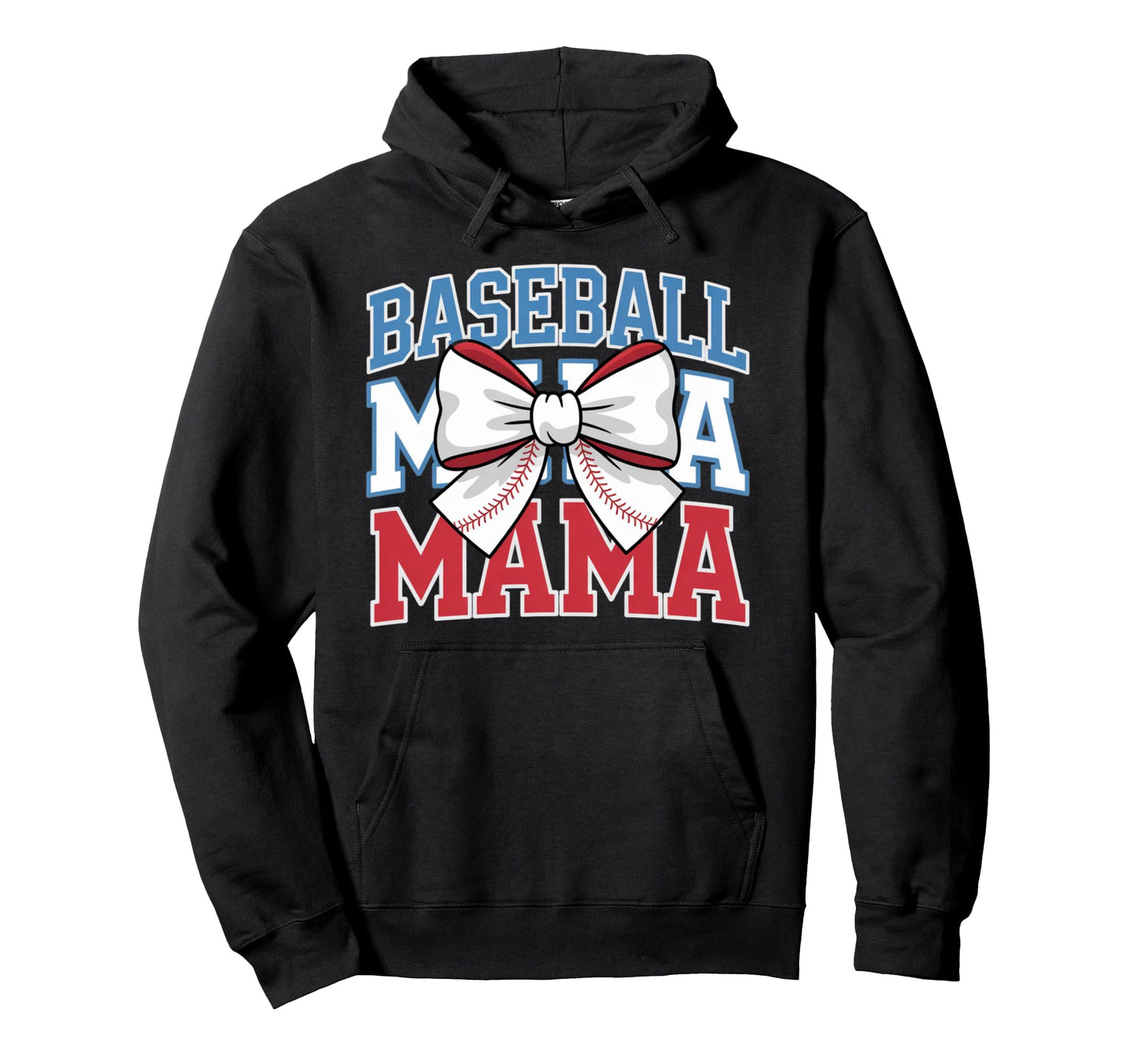 Baseball Mama Coquette Bow Game Day Hoodie - Minimalist Print for Adults - T-Shirt, Sweatshirt, Hoodie