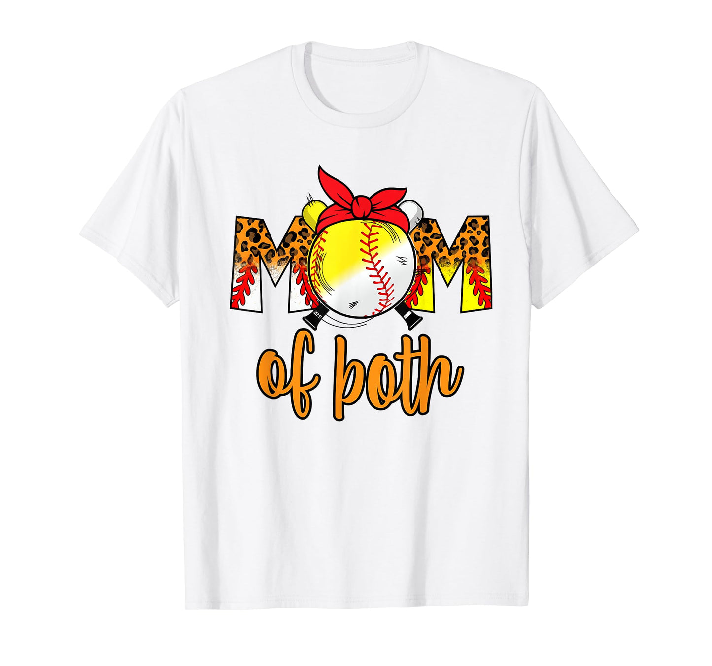 Mom Both Leopard Game Day Baseball T-Shirt - Graphic Print for Adults - T-Shirt, Sweatshirt, Hoodie
