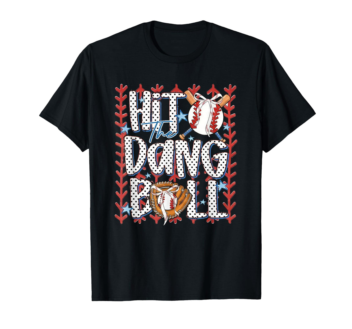 Hit Dang Ball Coquette Bow Softball T-Shirt - Unique Graphic Unisex - T-Shirt, Sweatshirt, Hoodie