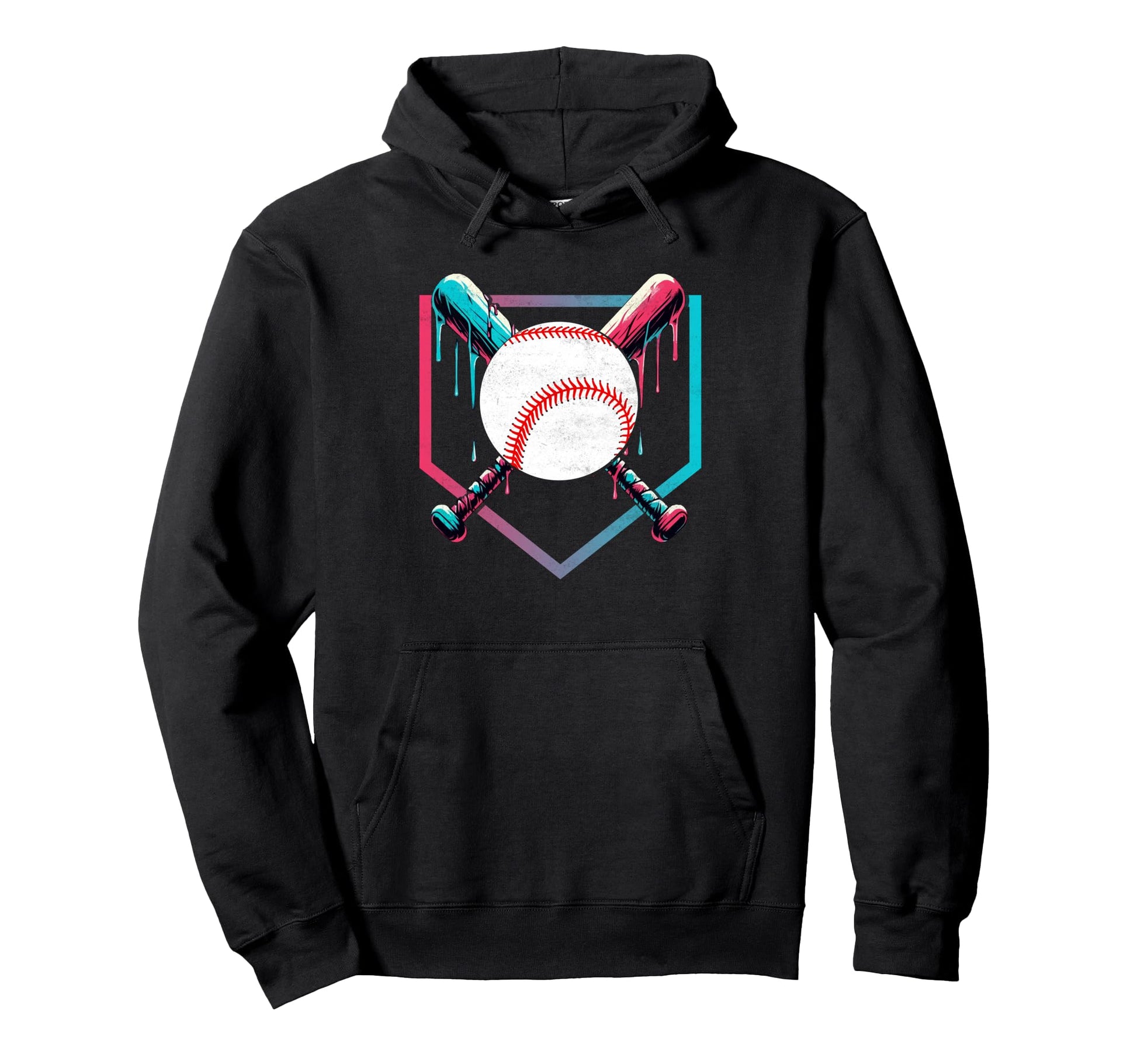 Drip Baseball Themed Graphics Hoodie - Aesthetic Graphic for Adults - T-Shirt, Sweatshirt, Hoodie