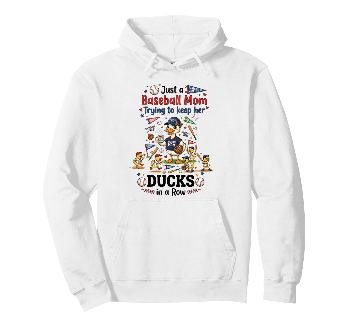 Funny Baseball Mom Baseball Mama Hoodie - Casual Everyday Wear for Adults - T-Shirt, Sweatshirt, Hoodie