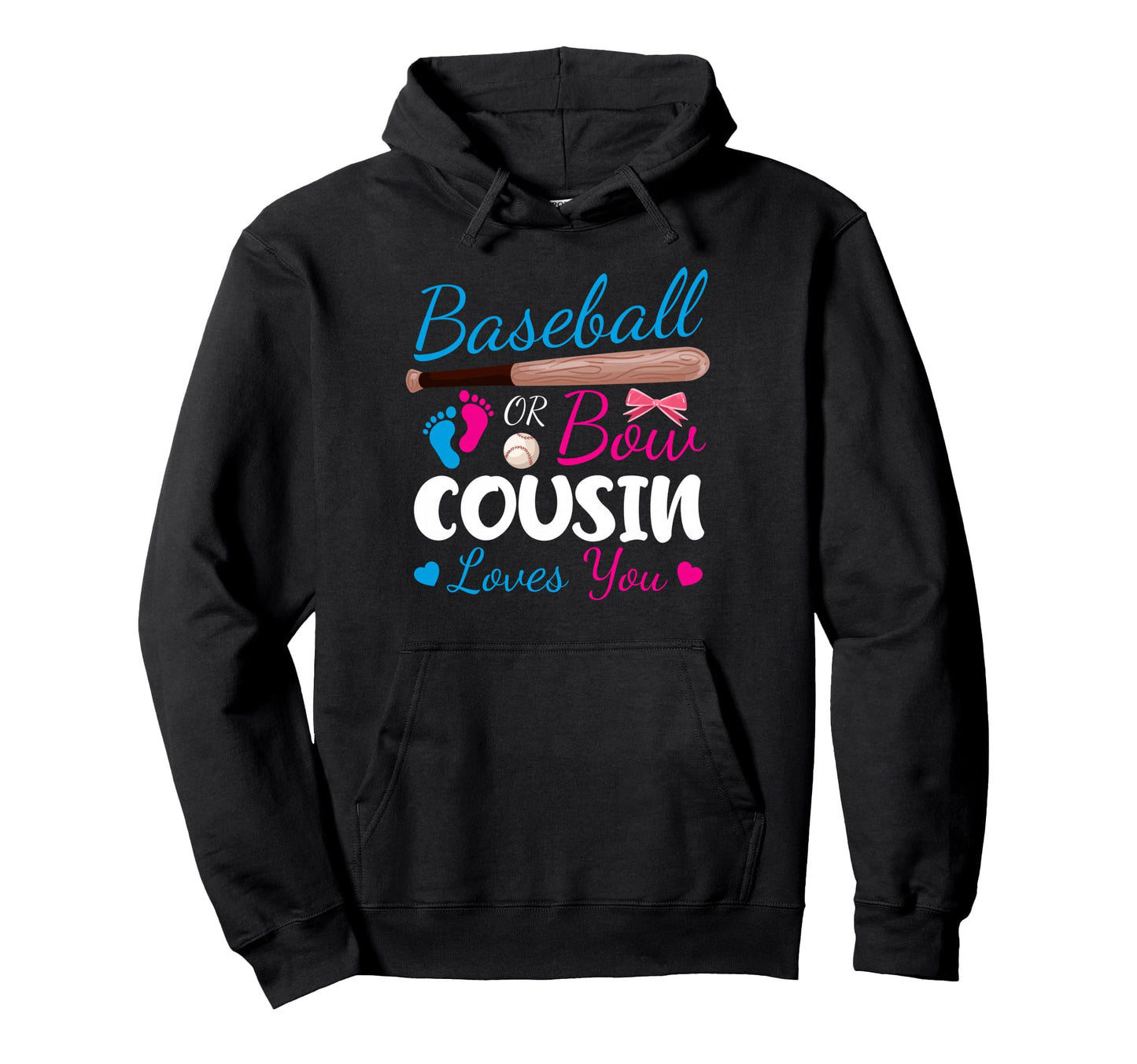 Baseball Or Bow Cousin Crew Loves You Family Hoodie - Graphic Print Unisex - T-Shirt, Sweatshirt, Hoodie