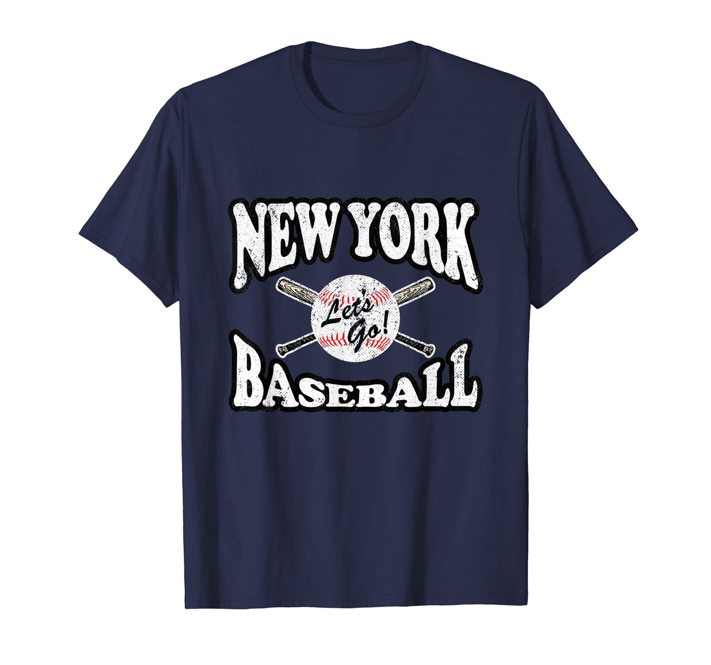 New York Ny Baseball Distressed T-Shirt - Fun Novelty Design Men Women - T-Shirt, Sweatshirt, Hoodie