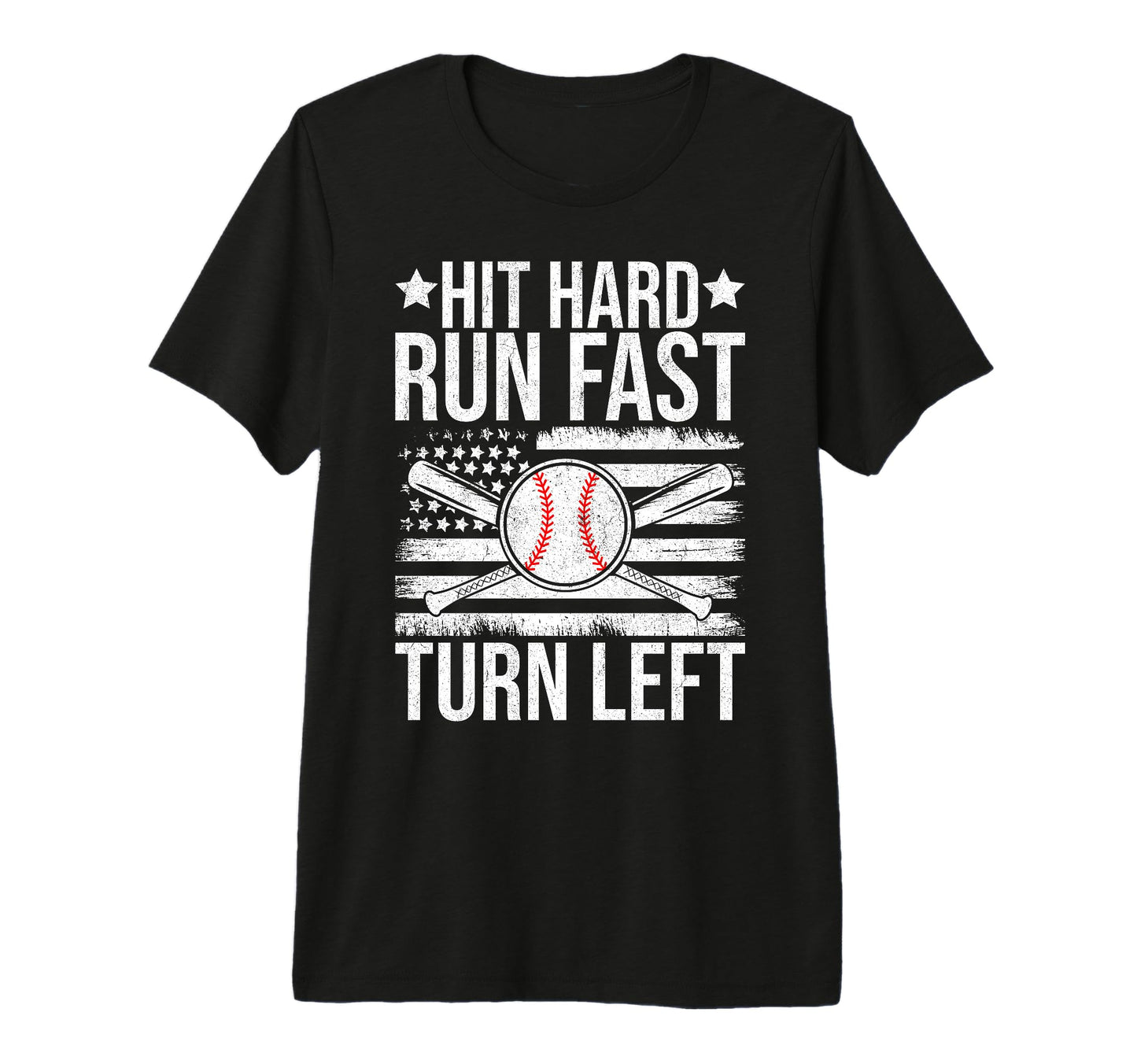 Hit Hard Run Fast Turn Left Funny T-Shirt - Trendy Graphic for Adults - T-Shirt, Sweatshirt, Hoodie