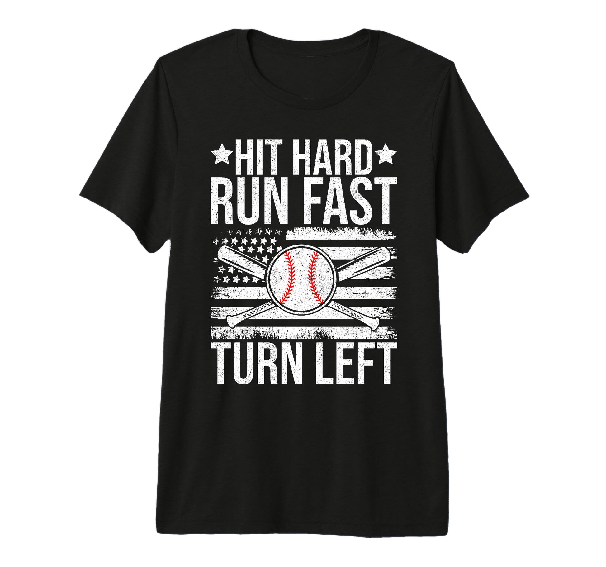 Hit Hard Run Fast Turn Left Funny T-Shirt - Trendy Graphic for Adults - T-Shirt, Sweatshirt, Hoodie