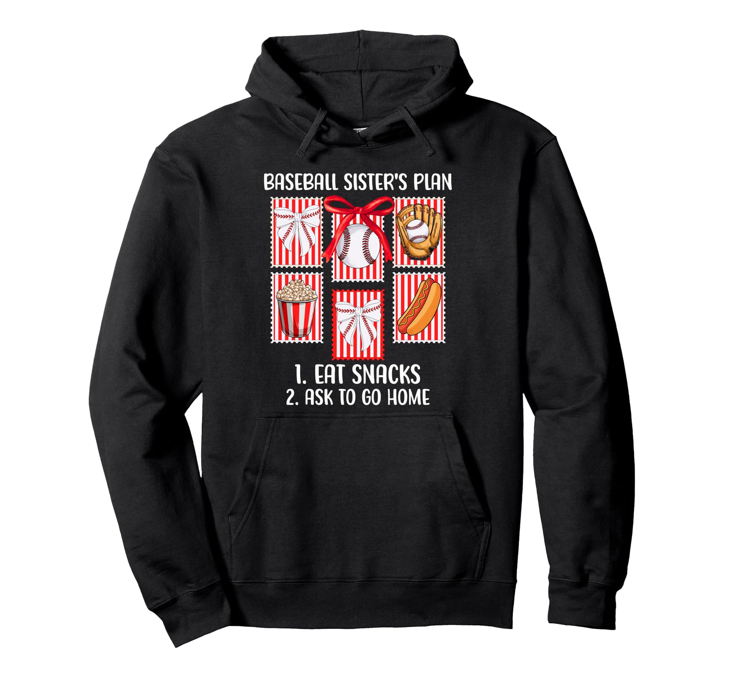 Baseball Sister Coquette Bow Cheer Hoodie - Unique Graphic for Adults - T-Shirt, Sweatshirt, Hoodie