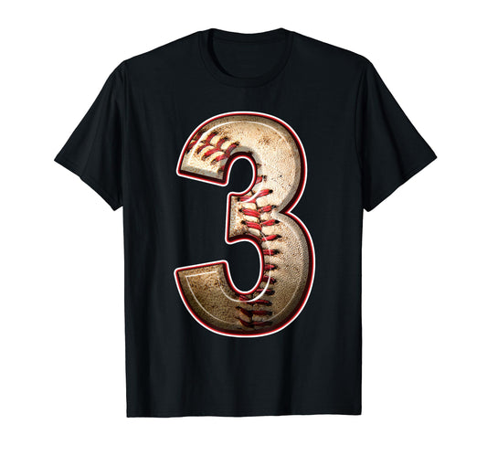 3 Years Old Baseball Player 3Rd Birthday T-Shirt - Unique Graphic Unisex - T-Shirt, Sweatshirt, Hoodie