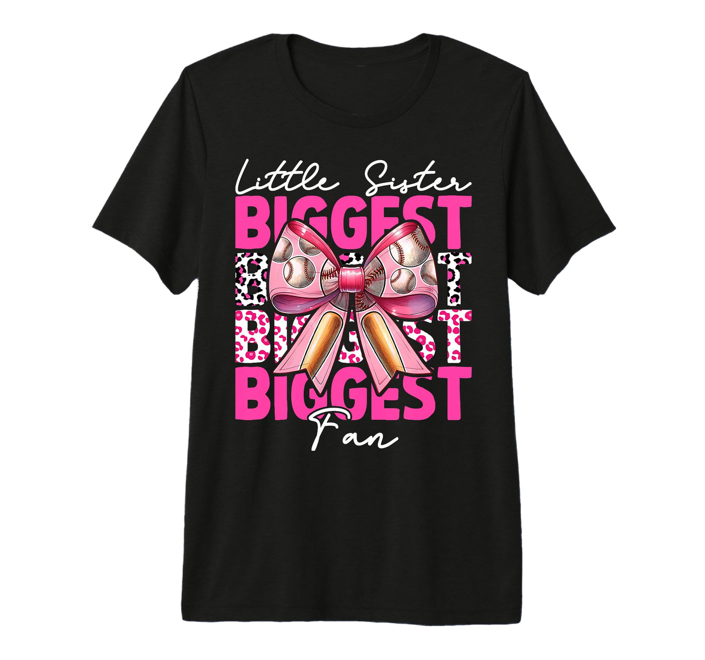 Baseball Sister Coquette Bow Little Sister T-Shirt - Unique Graphic Unisex - T-Shirt, Sweatshirt, Hoodie