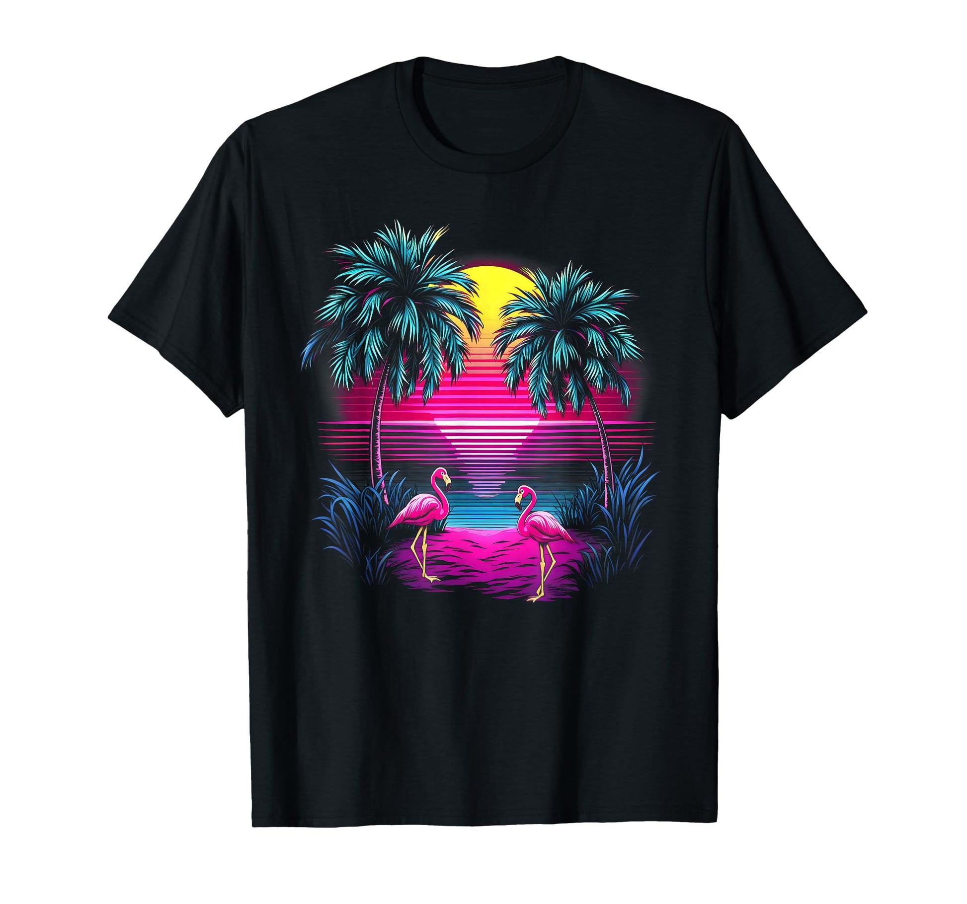 90S Vaporwave Aesthetic Palm Trees T-Shirt - Novelty Apparel for Adults - T-Shirt, Sweatshirt, Hoodie