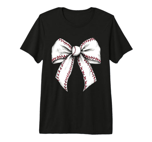 Baseball Coquette Bow Baseball Game Tri T-Shirt - Graphic Print Men Women - T-Shirt, Sweatshirt, Hoodie