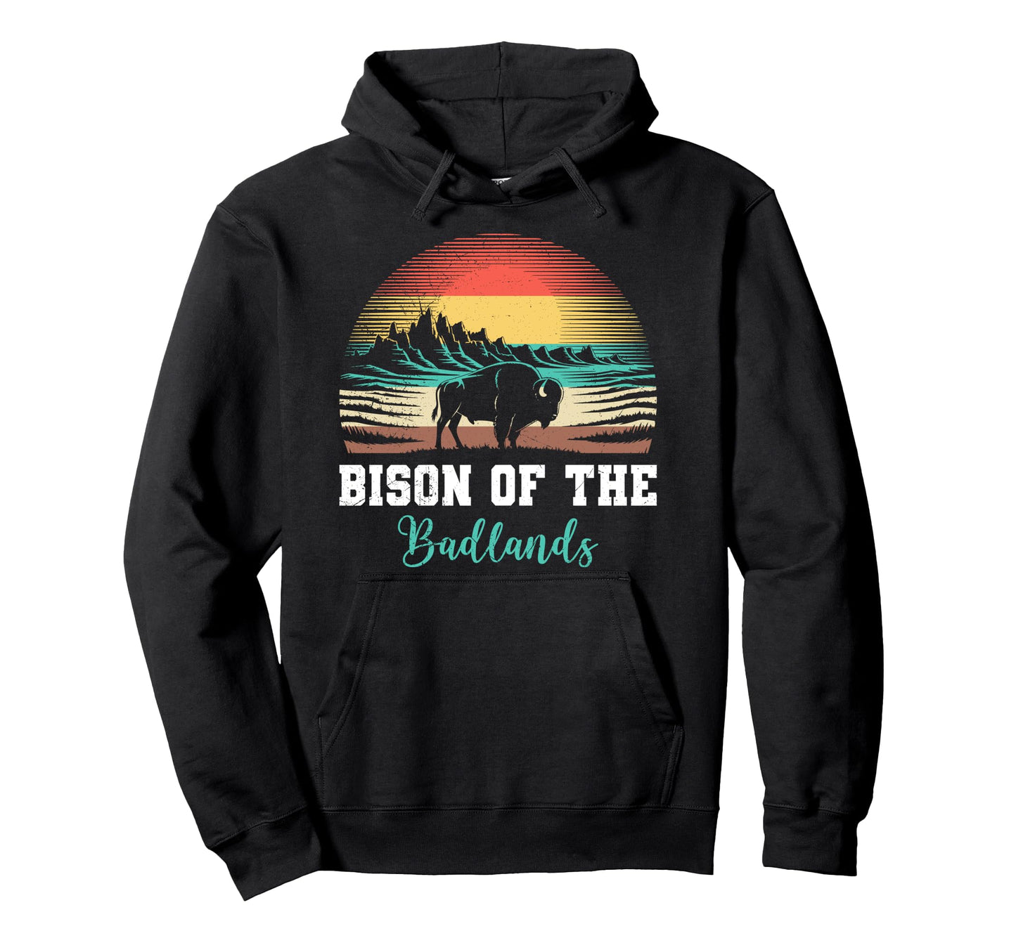 South Dakota Bison Badlands National Park Hoodie - Trendy Graphic Unisex - T-Shirt, Sweatshirt, Hoodie