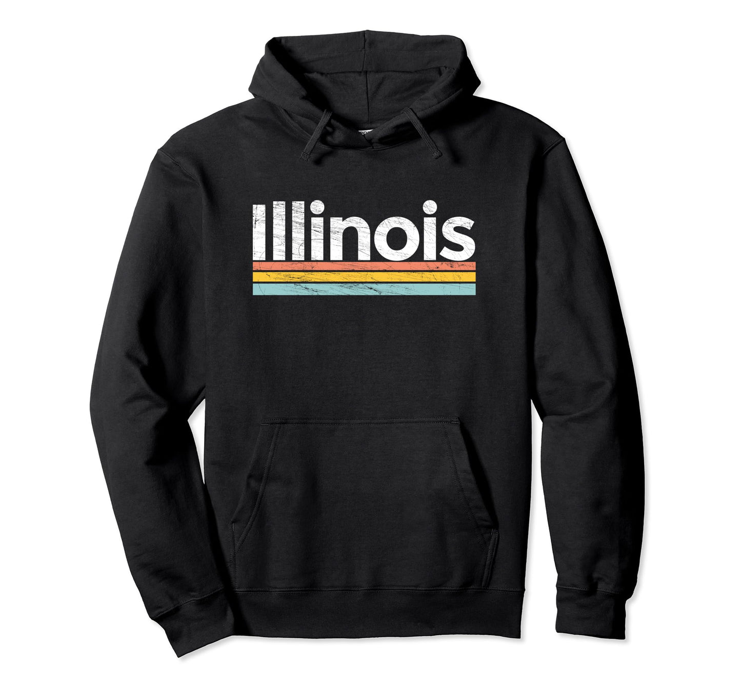 Illinois Worn Stripes Hoodie - Custom Art Print Men Women - T-Shirt, Sweatshirt, Hoodie