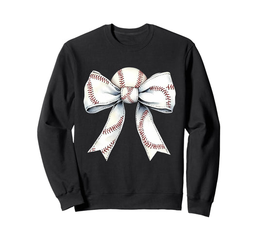 Baseball Coquette Bow Baseball Sweatshirt - Custom Art Print Men Women - T-Shirt, Sweatshirt, Hoodie