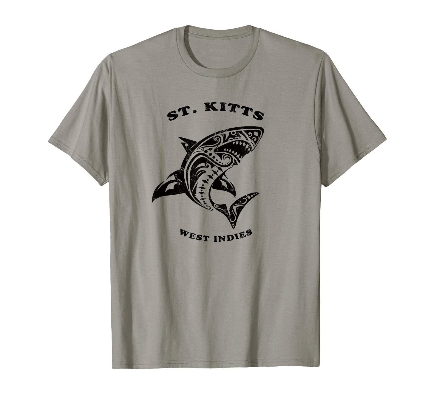 St Kitts West Indies Tribal Shark T-Shirt - Minimalist Print for Adults - T-Shirt, Sweatshirt, Hoodie