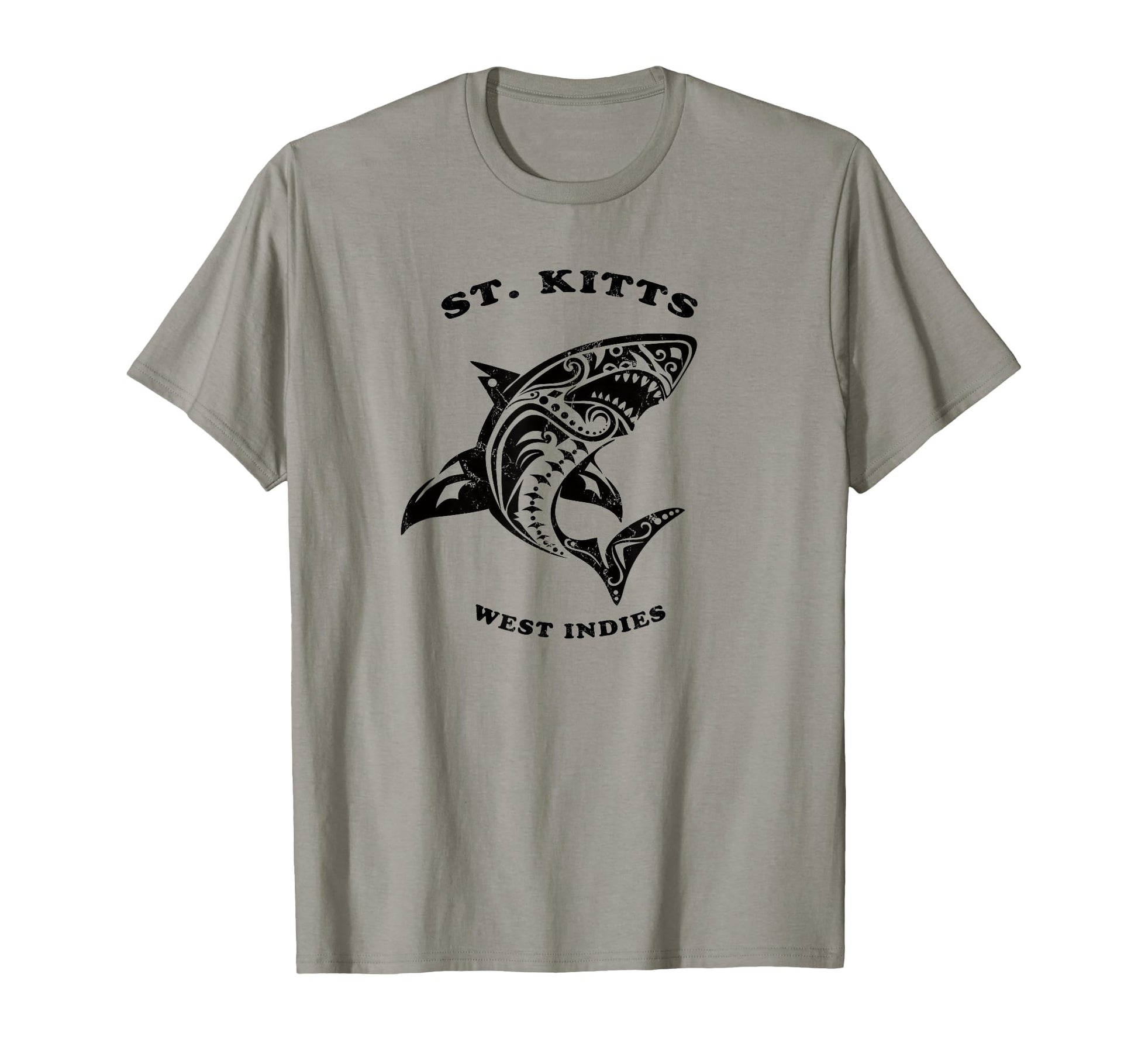 St Kitts West Indies Tribal Shark T-Shirt - Minimalist Print for Adults - T-Shirt, Sweatshirt, Hoodie
