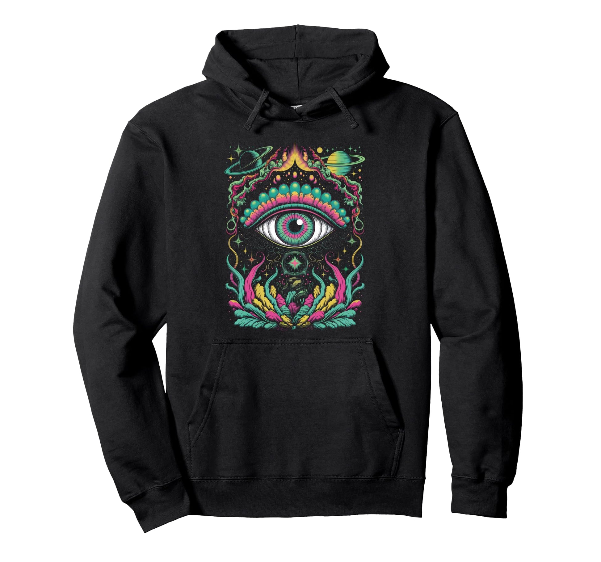 Psychedelic Eye Psychedelic Colorful Hoodie - Custom Art Print for Adults - T-Shirt, Sweatshirt, Hoodie