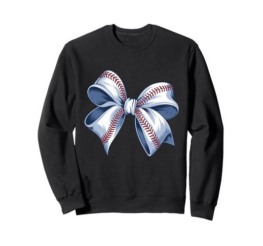 Baseball Coquette Bow Baseball Game Sweatshirt - Novelty Apparel Unisex - T-Shirt, Sweatshirt, Hoodie