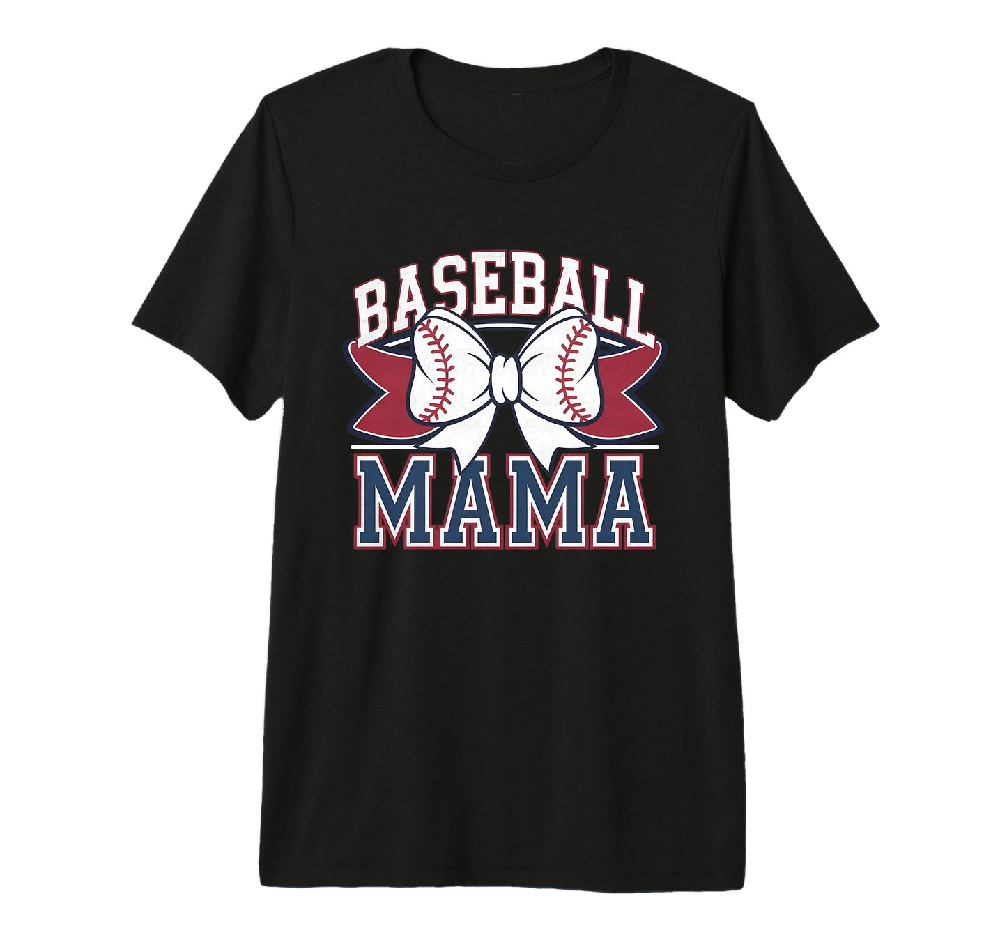 Baseball Mama Coquette Bow Game T-Shirt - Fun Novelty Design for Adults - T-Shirt, Sweatshirt, Hoodie