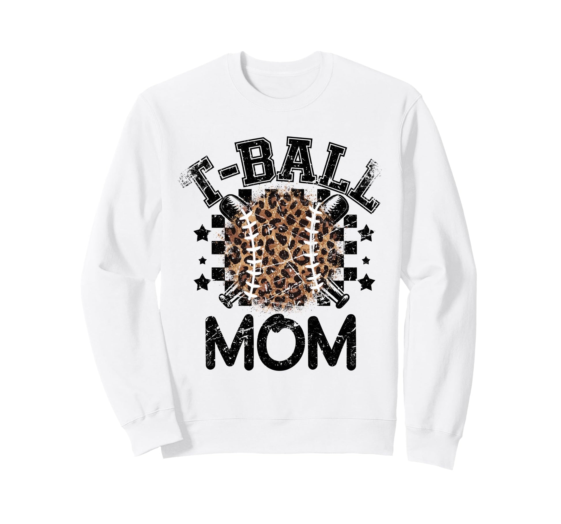 T Ball Teeball Mom Leopard Sweatshirt - Fun Novelty Design for Adults - T-Shirt, Sweatshirt, Hoodie