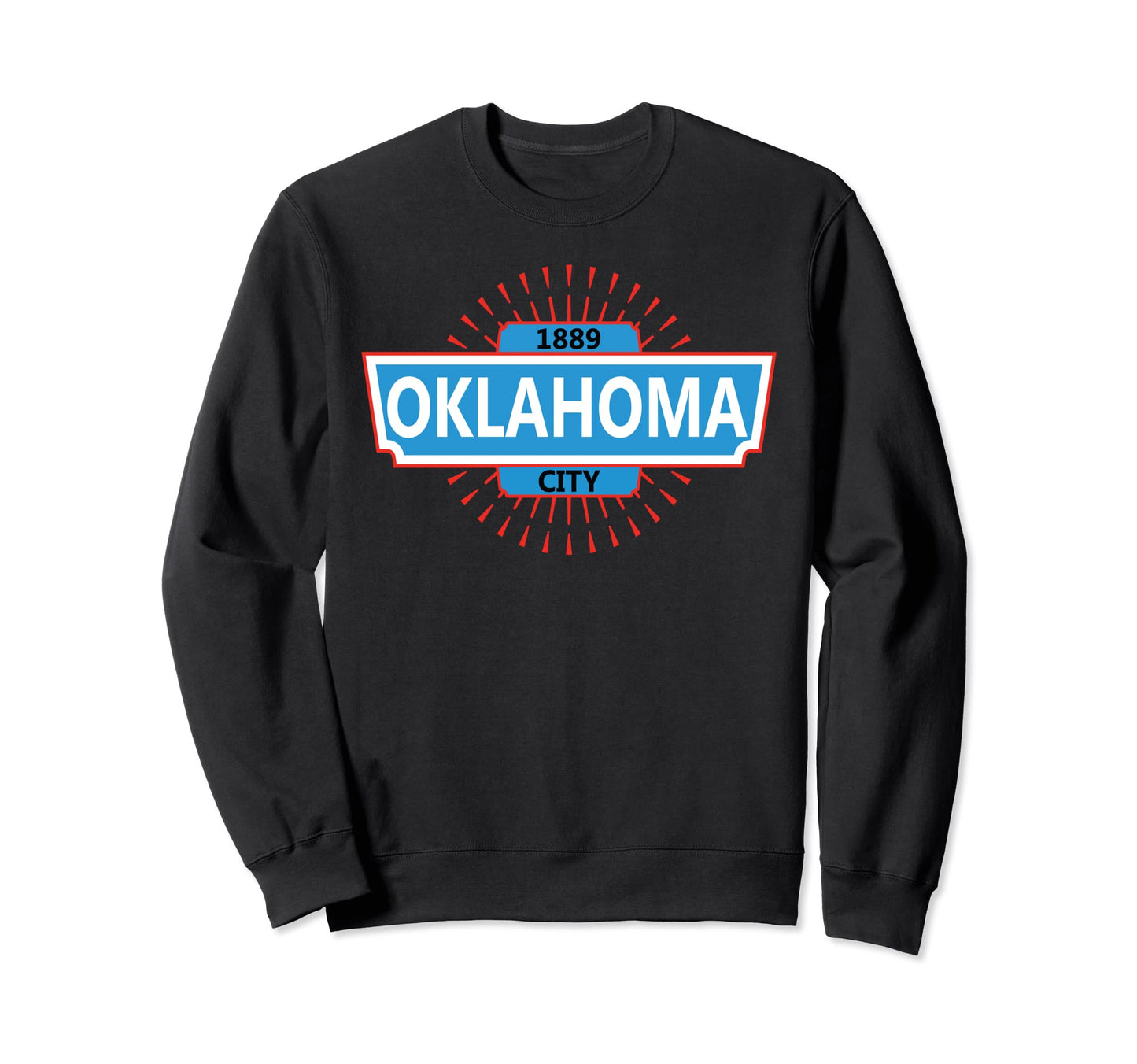 Oklahoma City Usa Typography Sweatshirt - Aesthetic Graphic for Adults - T-Shirt, Sweatshirt, Hoodie