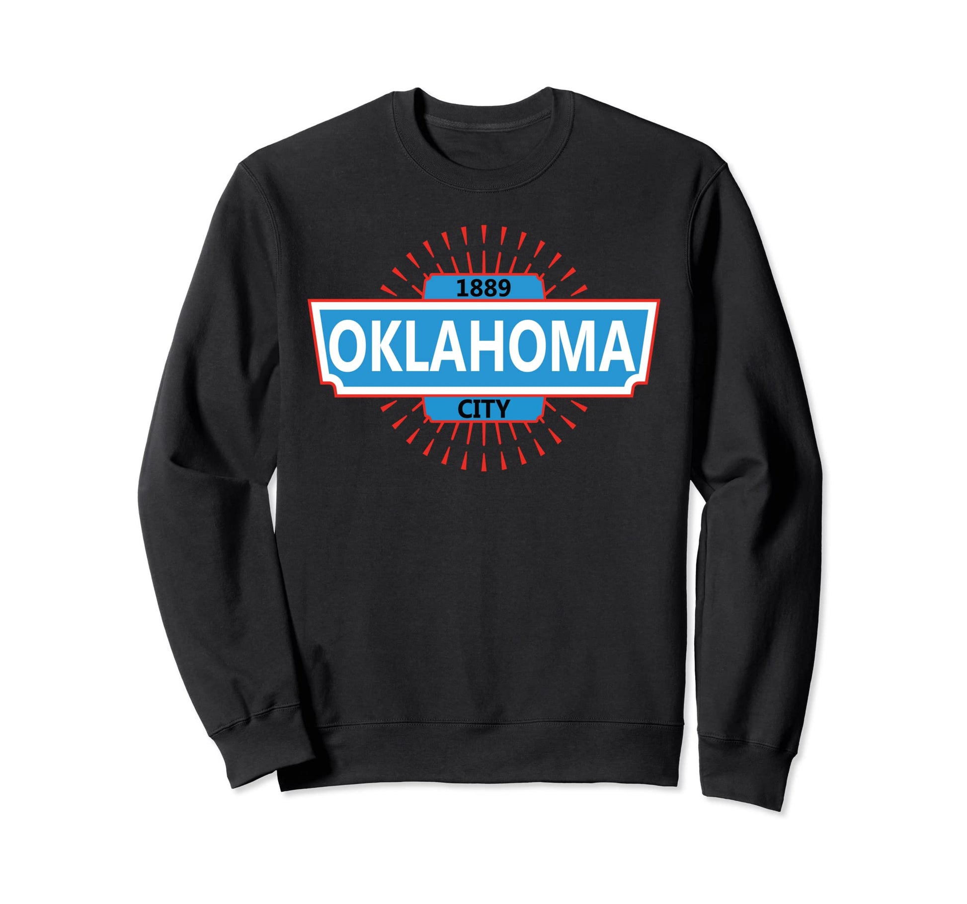 Oklahoma City Usa Typography Sweatshirt - Aesthetic Graphic for Adults - T-Shirt, Sweatshirt, Hoodie