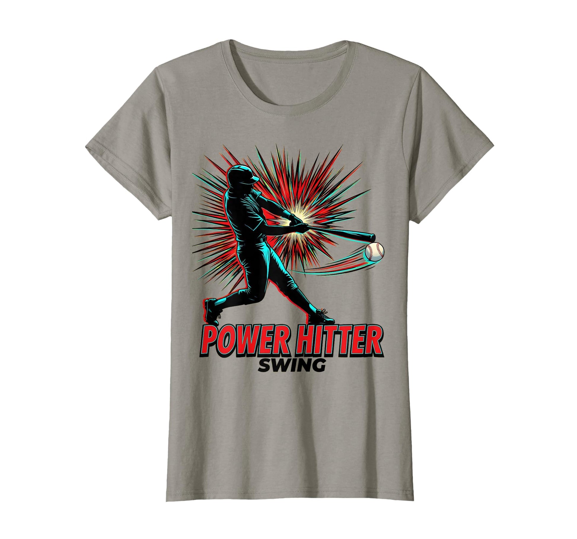 Power Hitter Swing Baseball T-Shirt - Graphic Print Men Women - T-Shirt, Sweatshirt, Hoodie