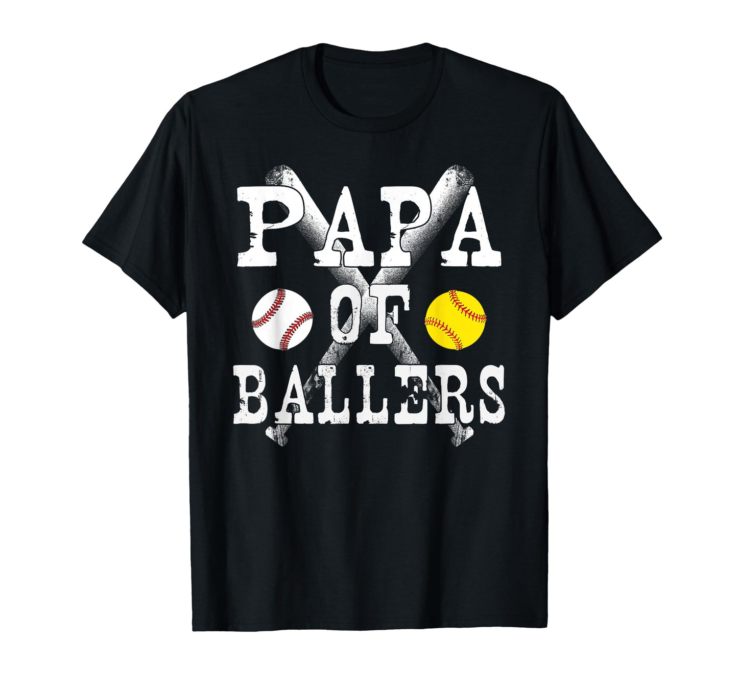 Papa Ballers Funny Baseball Softball T-Shirt - Minimalist Print for Adults - T-Shirt, Sweatshirt, Hoodie