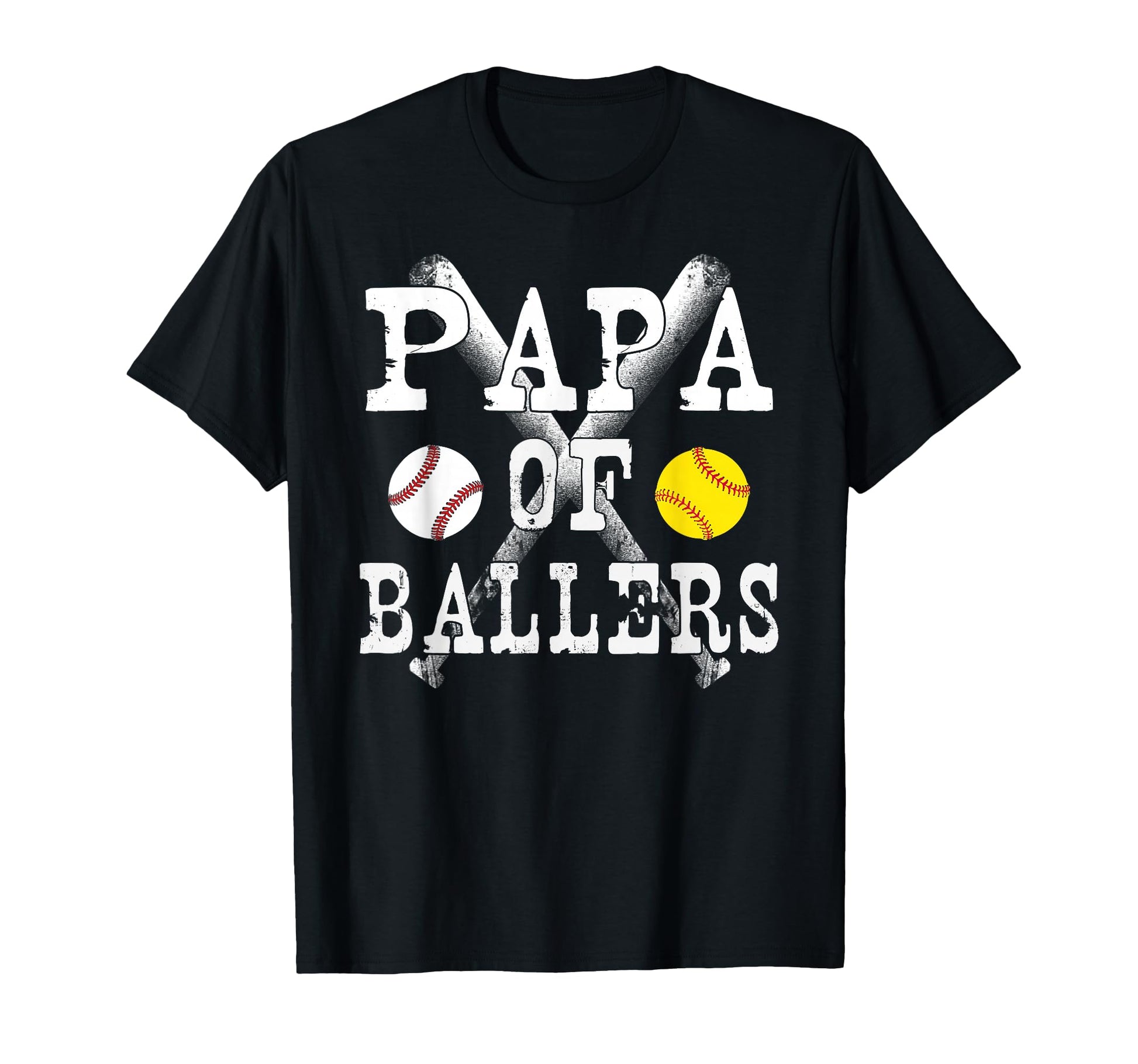 Papa Ballers Funny Baseball Softball T-Shirt - Minimalist Print for Adults - T-Shirt, Sweatshirt, Hoodie