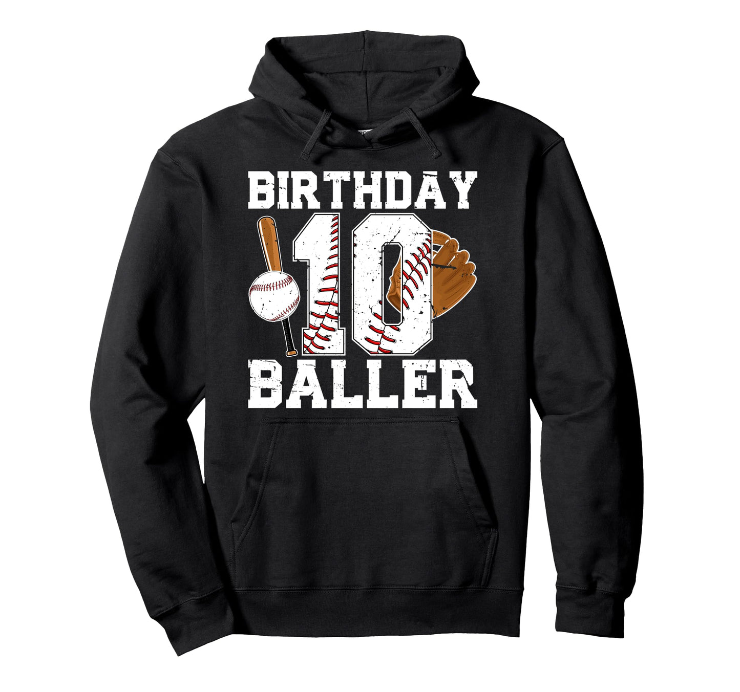 10Th Birthday Baseball Ten Year Old Hoodie - Graphic Print Men Women - T-Shirt, Sweatshirt, Hoodie
