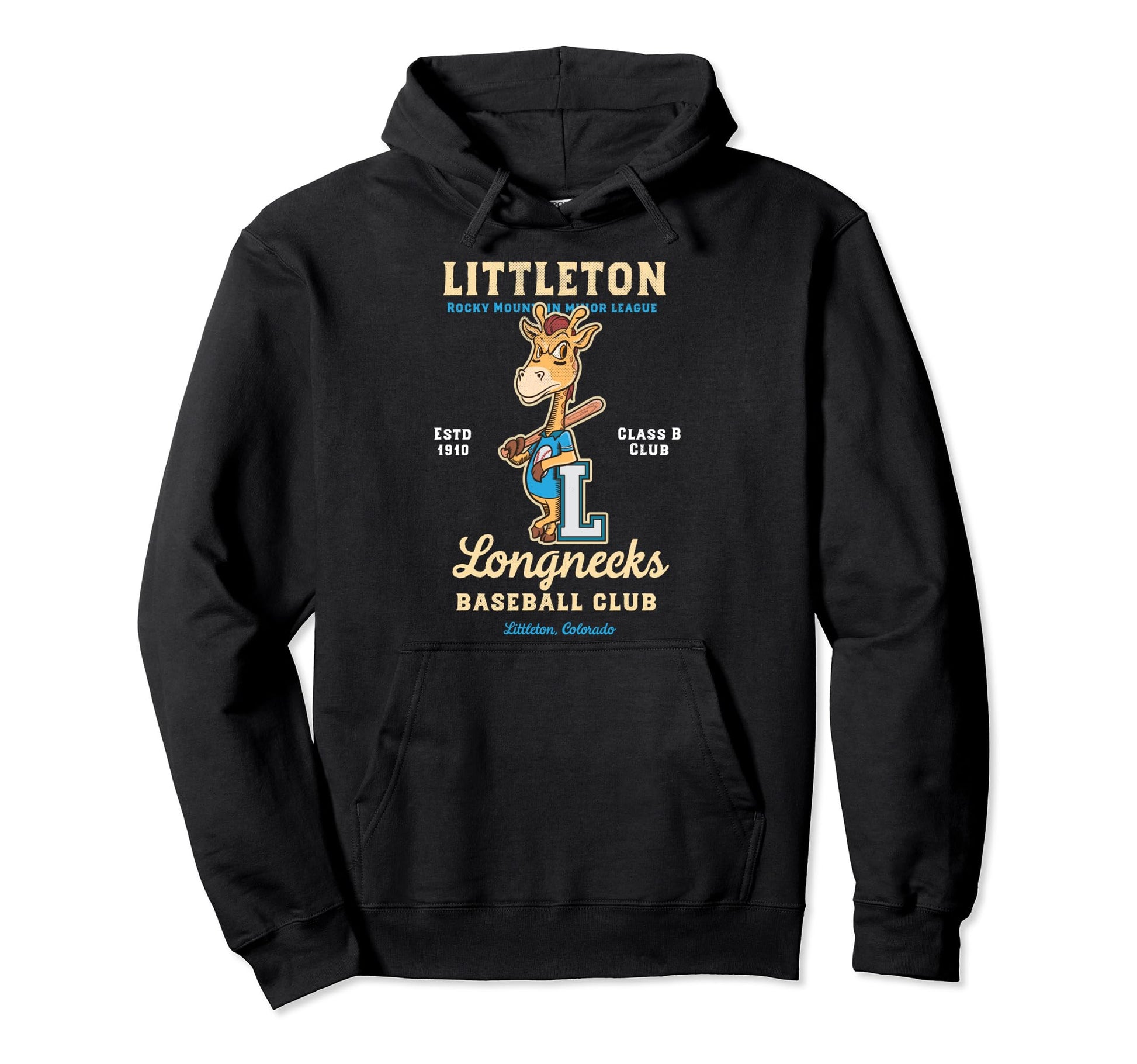 Littleton Longnecks Minor League Hoodie - Trendy Graphic for Adults - T-Shirt, Sweatshirt, Hoodie