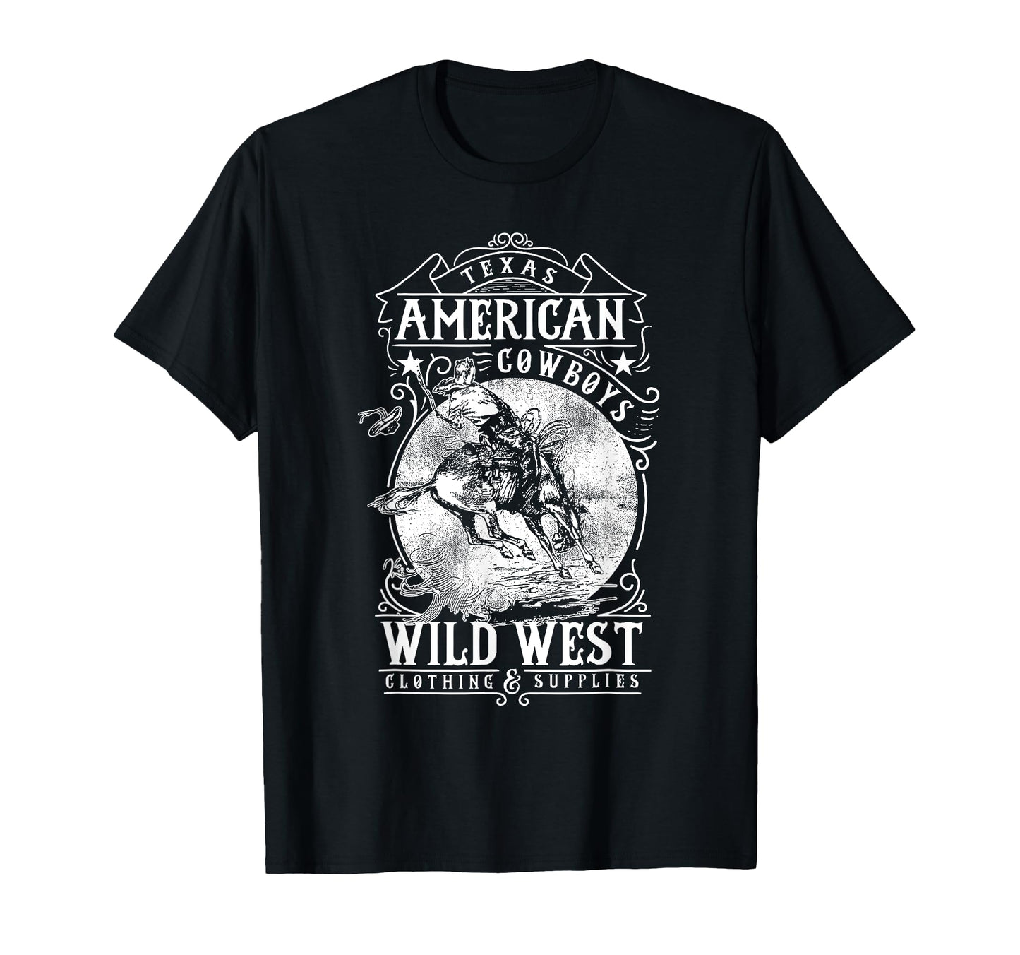Texas Cowboys American Wild West T-Shirt - Custom Art Print Unisex - T-Shirt, Sweatshirt, Hoodie