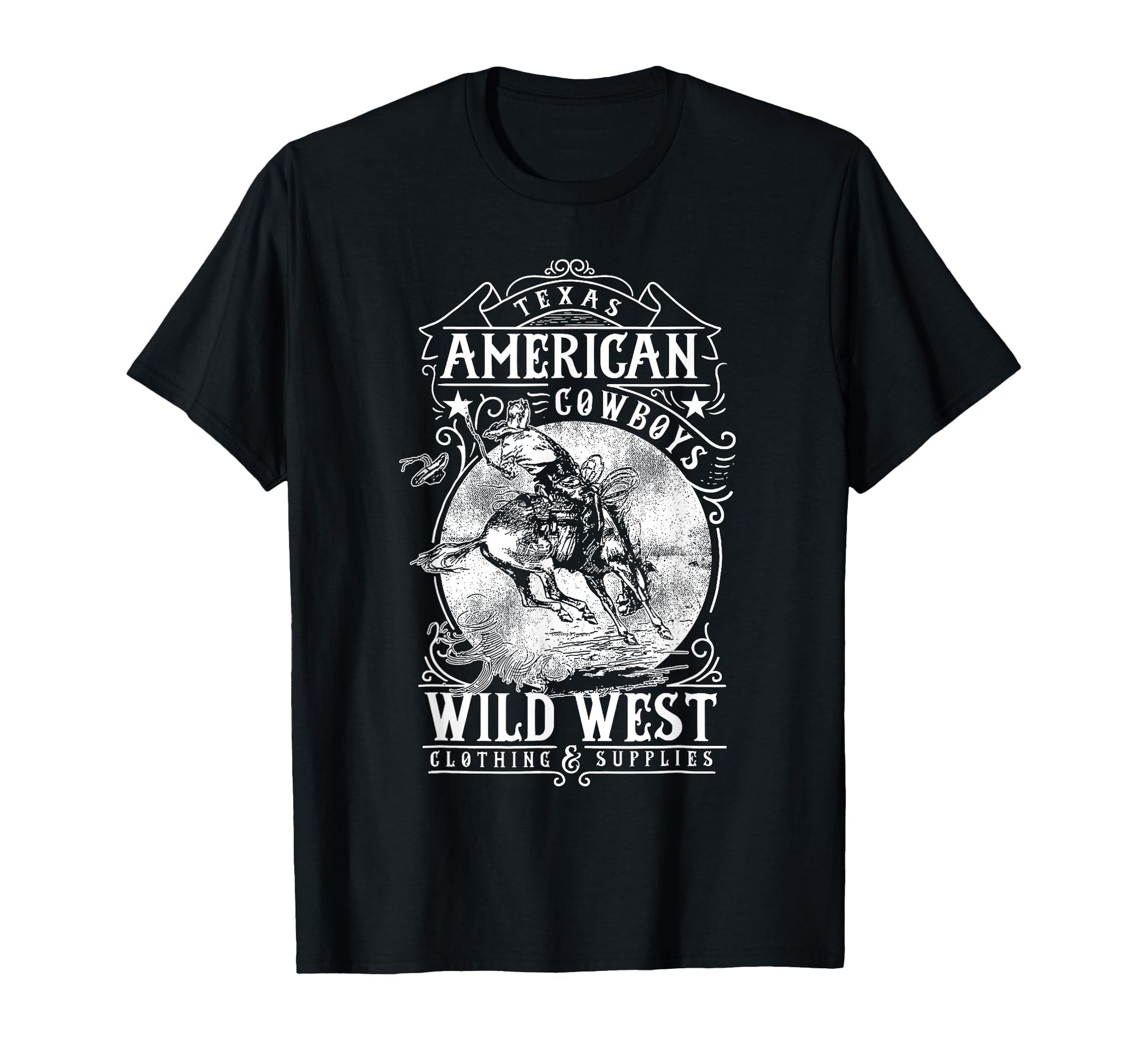 Texas Cowboys American Wild West T-Shirt - Custom Art Print Unisex - T-Shirt, Sweatshirt, Hoodie