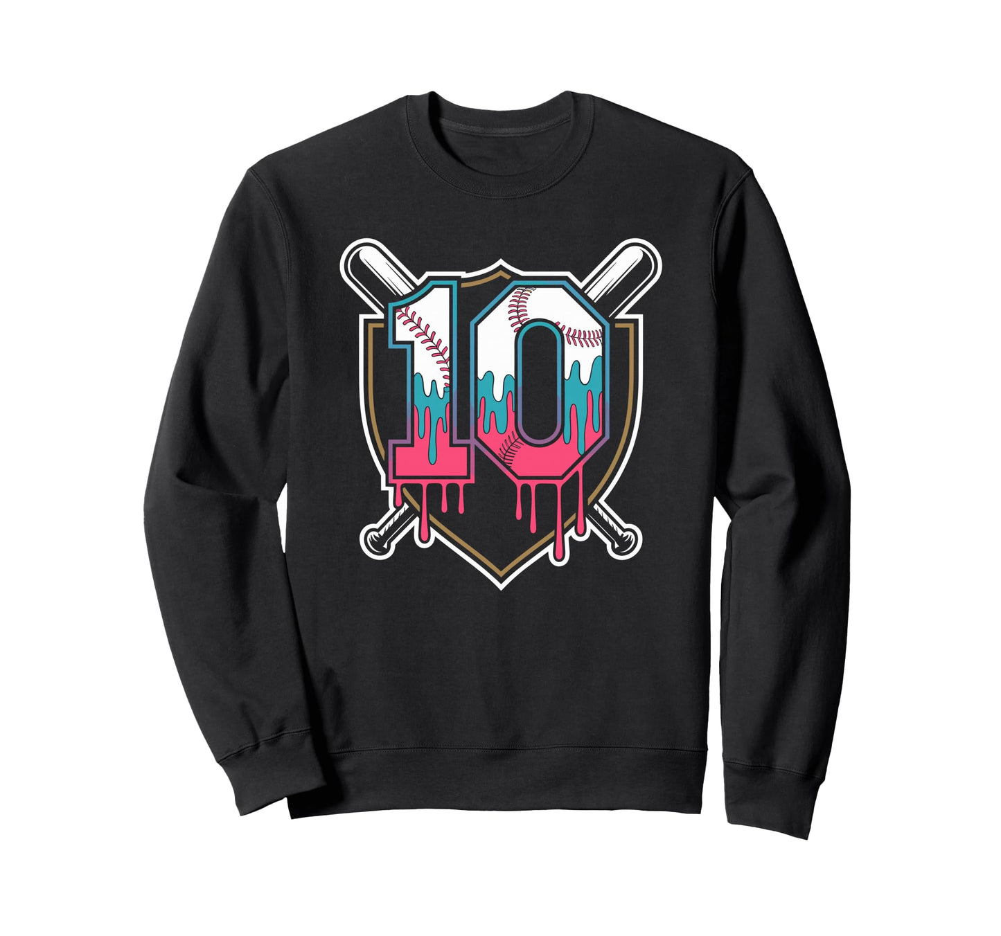 Baseball Theme 10 Year Old Sweatshirt - Casual Everyday Wear Men Women - T-Shirt, Sweatshirt, Hoodie