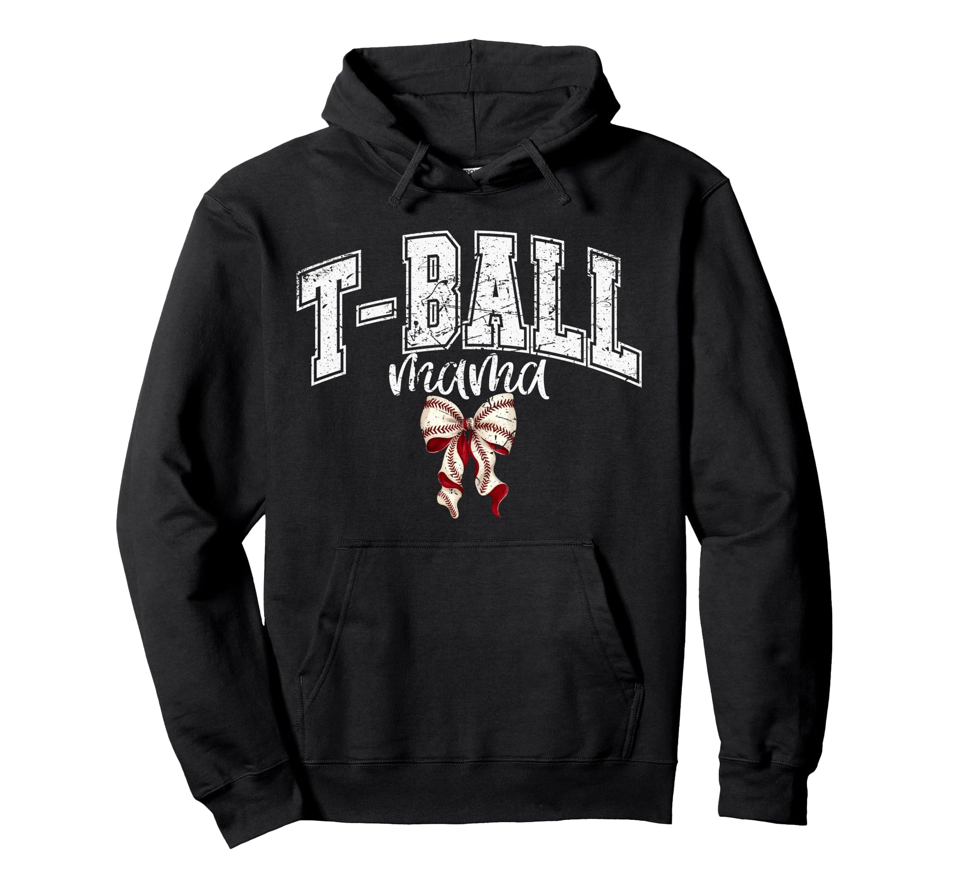 Mama T Ball Teeball Coquette Bow T Ball Hoodie - Trendy Graphic Men Women - T-Shirt, Sweatshirt, Hoodie