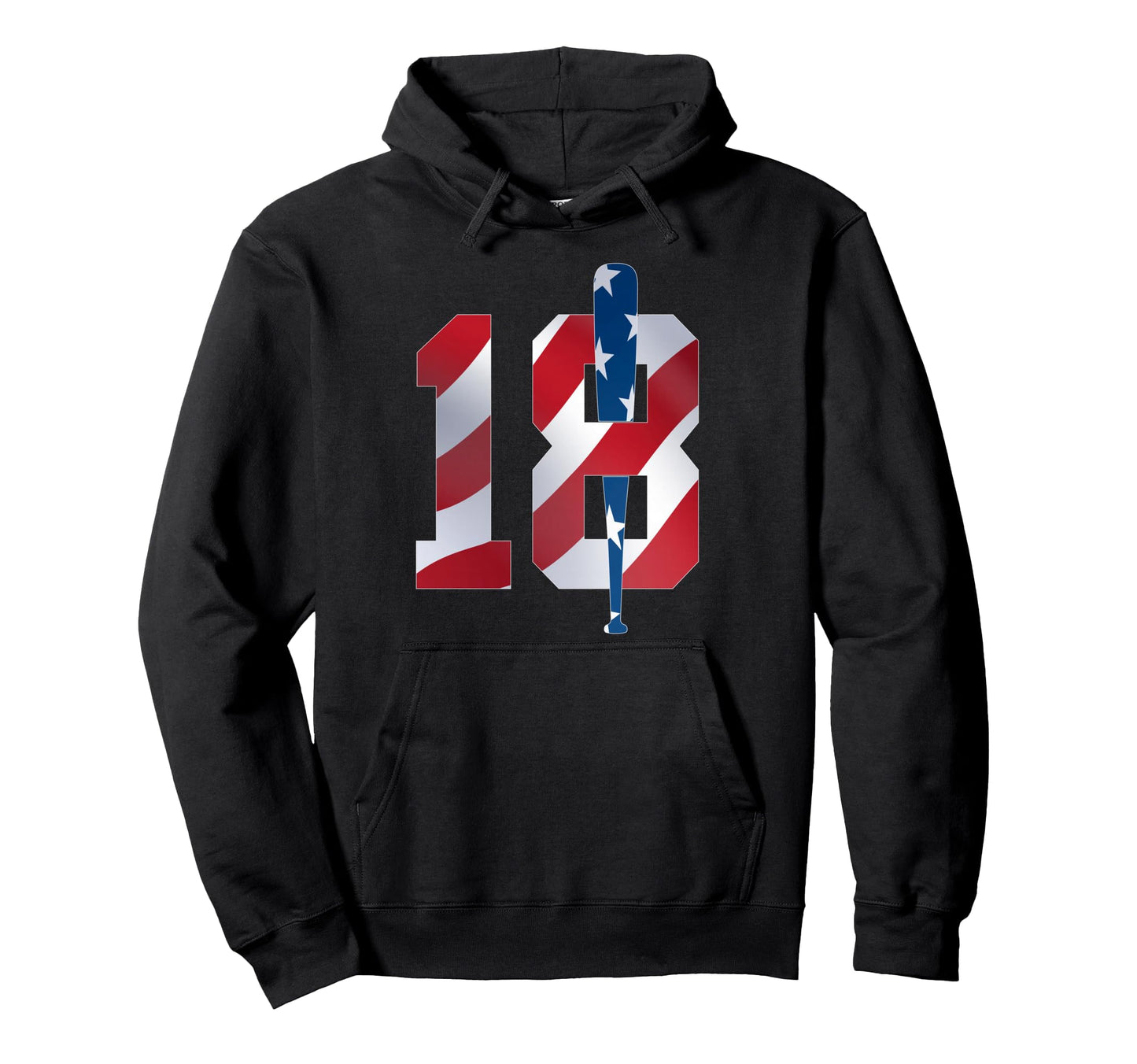 Number 18 Years Baseball 18Th Birthday Hoodie - Novelty Apparel Unisex - T-Shirt, Sweatshirt, Hoodie