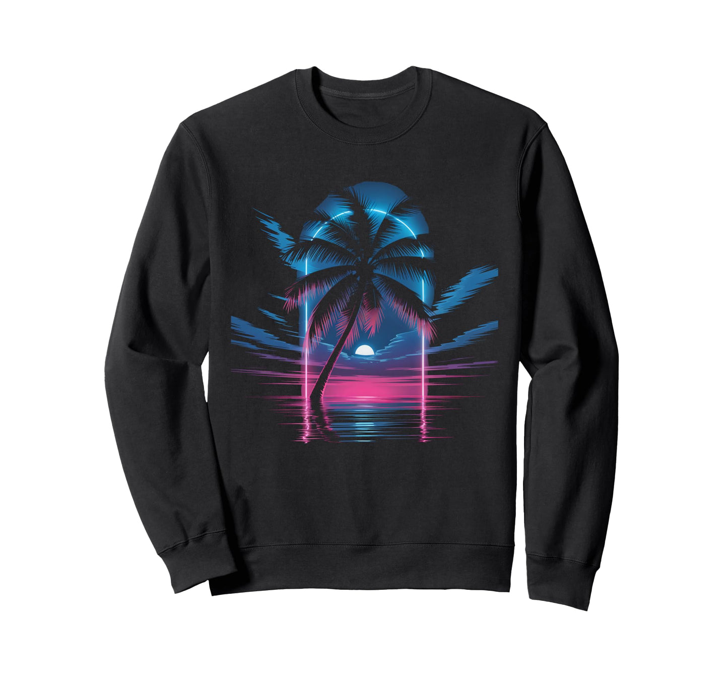 Palm Tree Synthwave Florida Vaporwave Sweatshirt - Trendy Graphic Unisex - T-Shirt, Sweatshirt, Hoodie