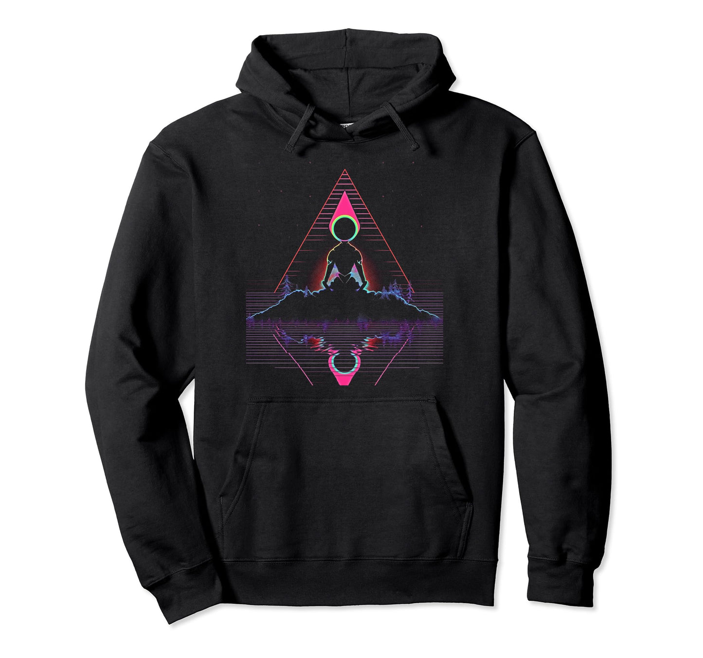 Synthwave Alien Buddha Cyberpunk 80S Hoodie - Aesthetic Graphic for Adults - T-Shirt, Sweatshirt, Hoodie