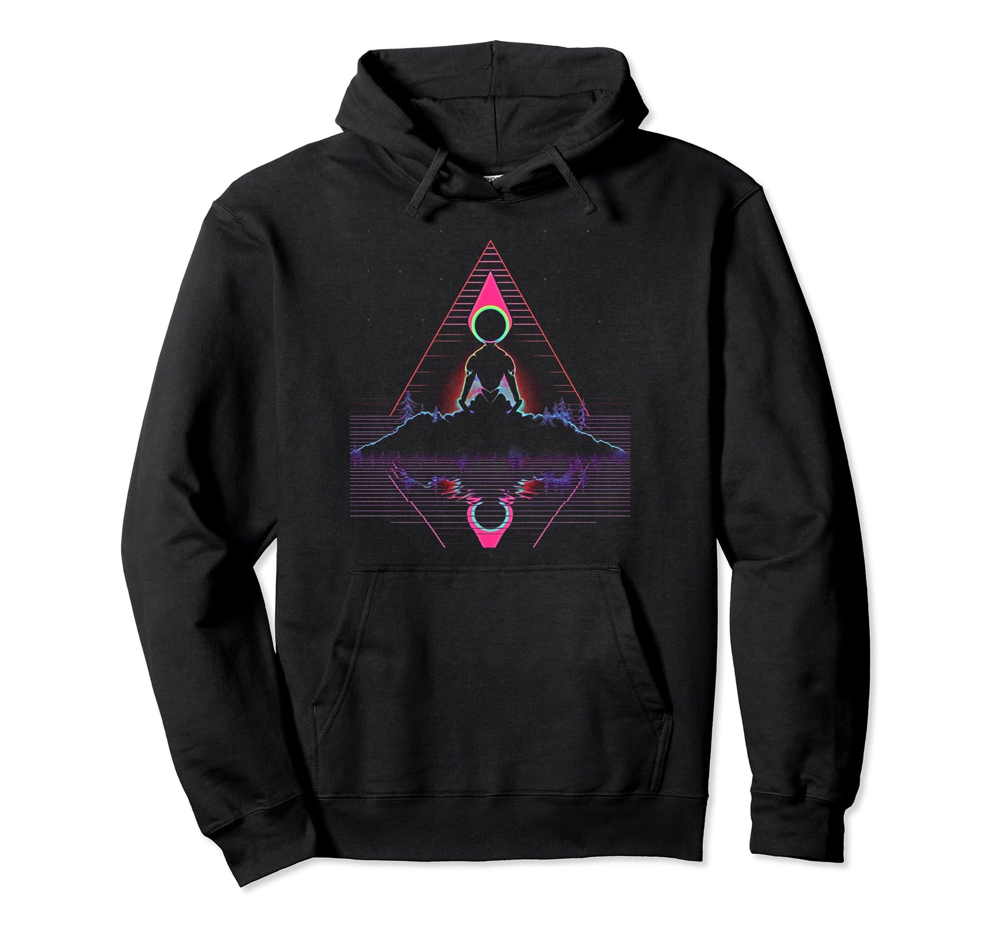 Synthwave Alien Buddha Cyberpunk 80S Hoodie - Aesthetic Graphic for Adults - T-Shirt, Sweatshirt, Hoodie