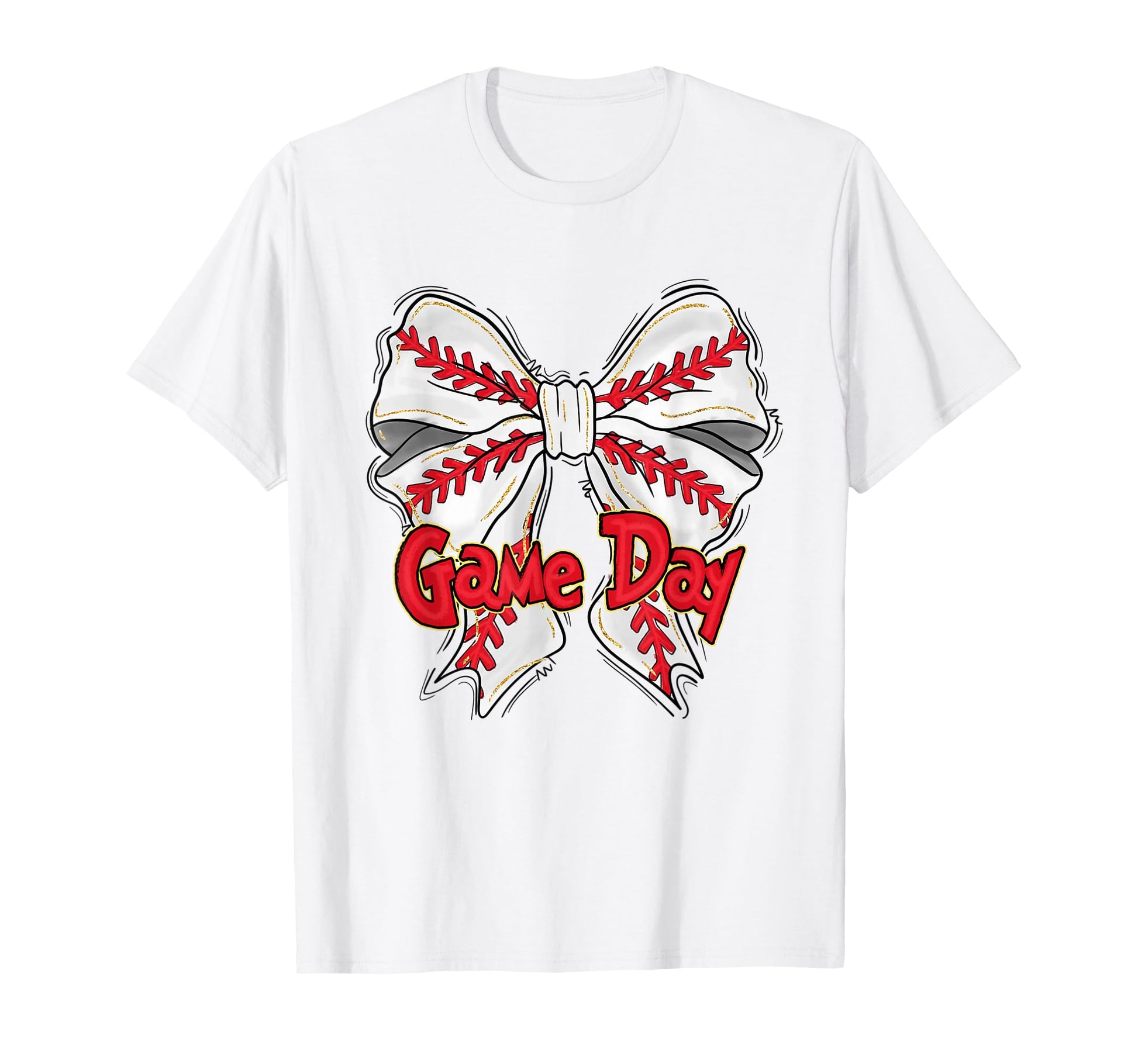 Baseball Coquette Bow Game Day Sports T-Shirt - Novelty Apparel for Adults - T-Shirt, Sweatshirt, Hoodie