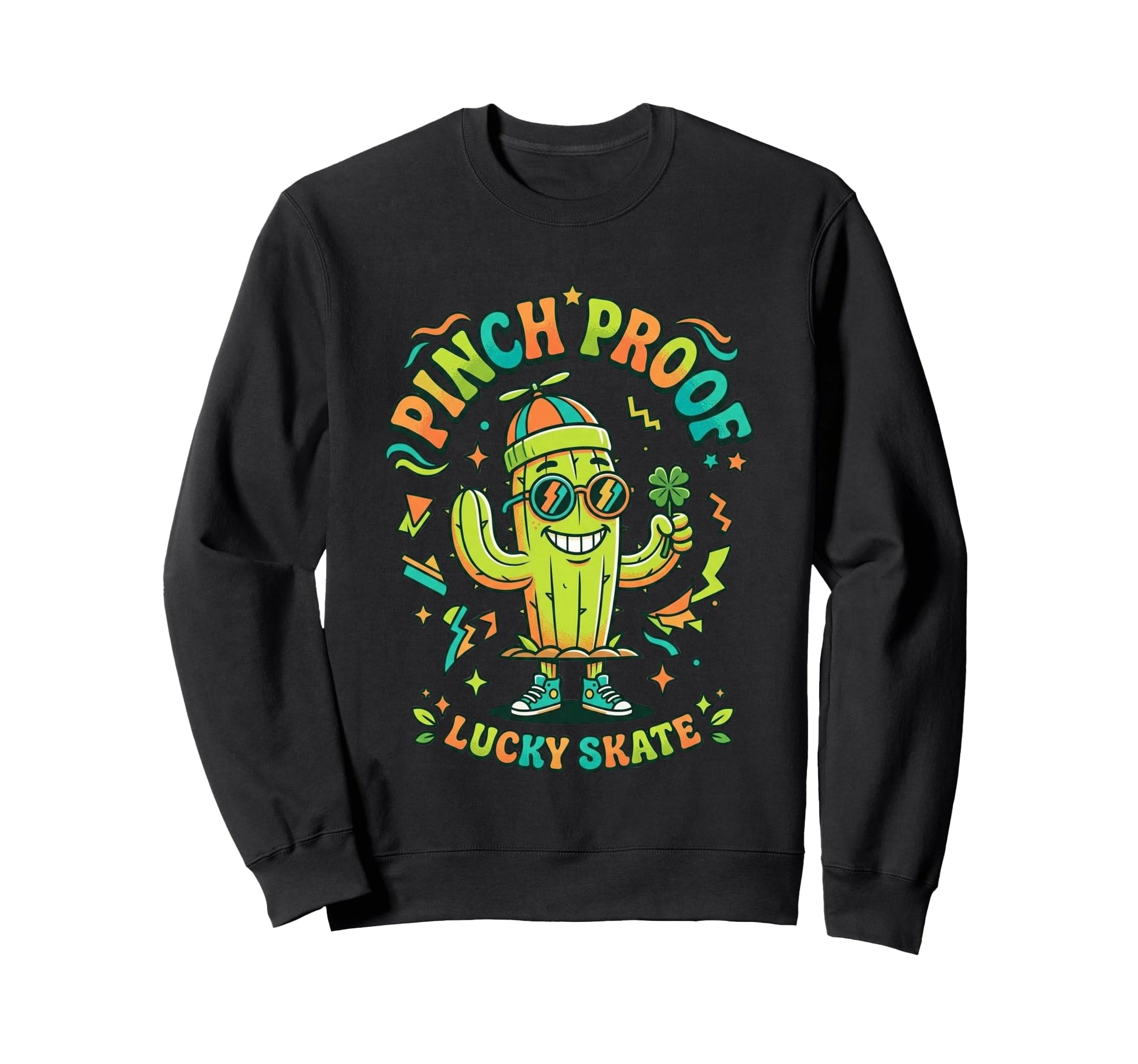 Pinch Proof Cactus 90S Skate Mascot Sweatshirt - Trendy Graphic for Adults - T-Shirt, Sweatshirt, Hoodie