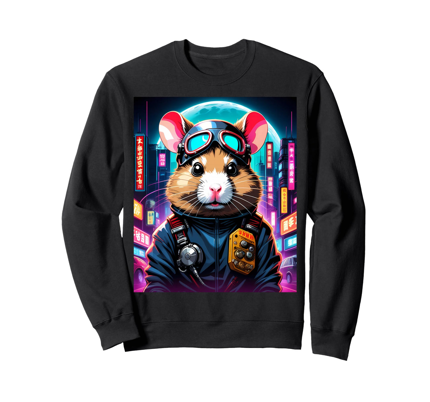 Japanese Vaporwave Hamster 80S Sweatshirt - Custom Art Print Men Women - T-Shirt, Sweatshirt, Hoodie