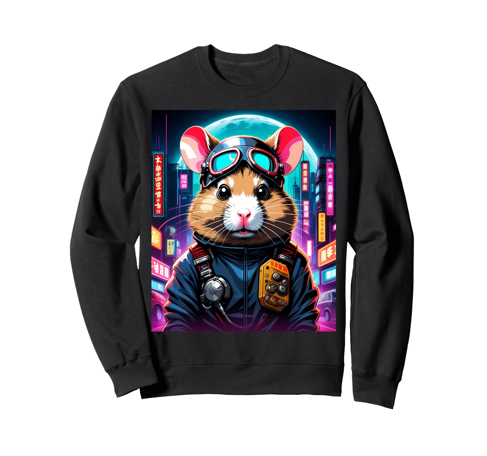 Japanese Vaporwave Hamster 80S Sweatshirt - Custom Art Print Men Women - T-Shirt, Sweatshirt, Hoodie