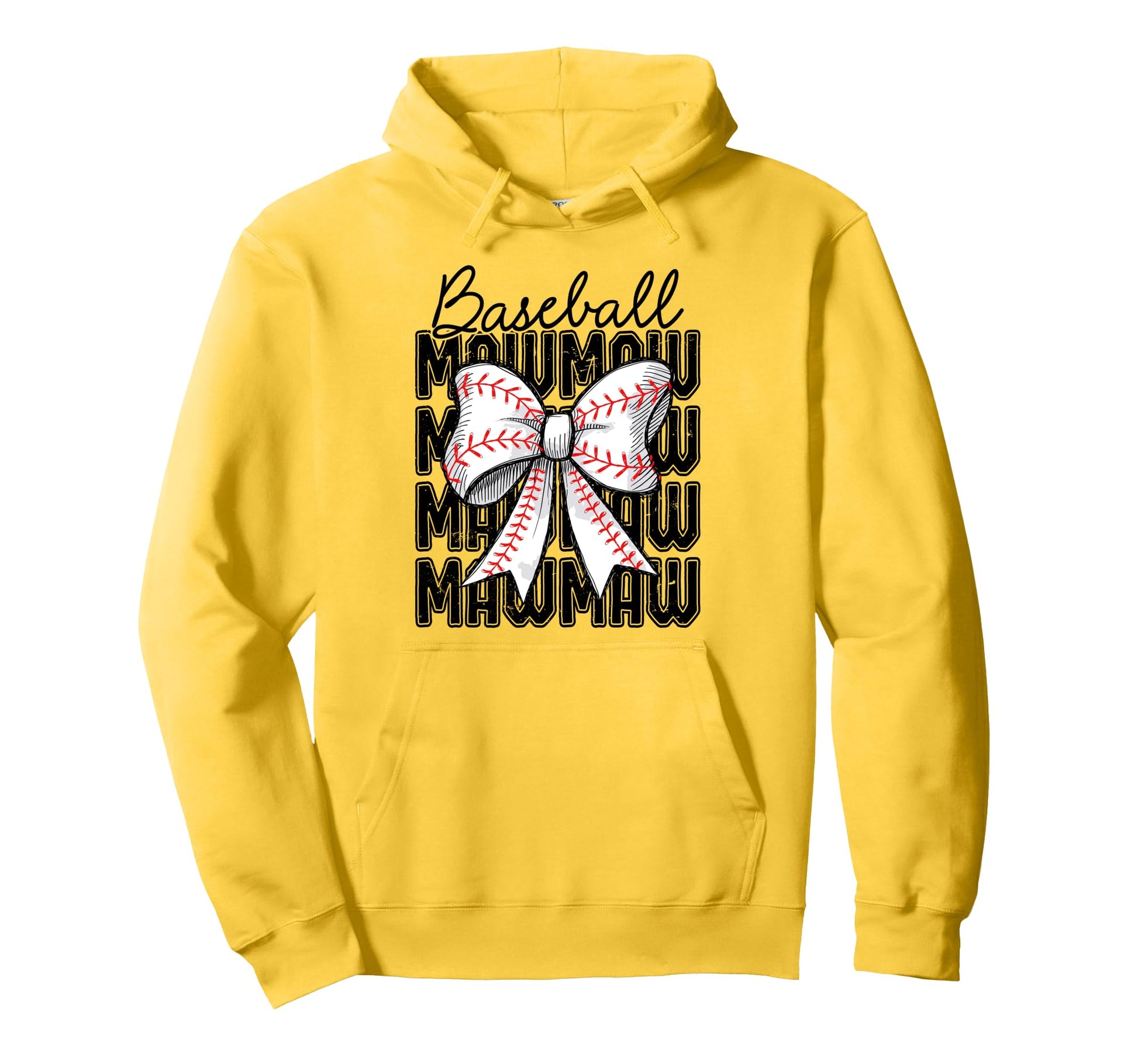 Funny Baseball Mawmaw Coquette Bow Hoodie - Minimalist Print for Adults - T-Shirt, Sweatshirt, Hoodie