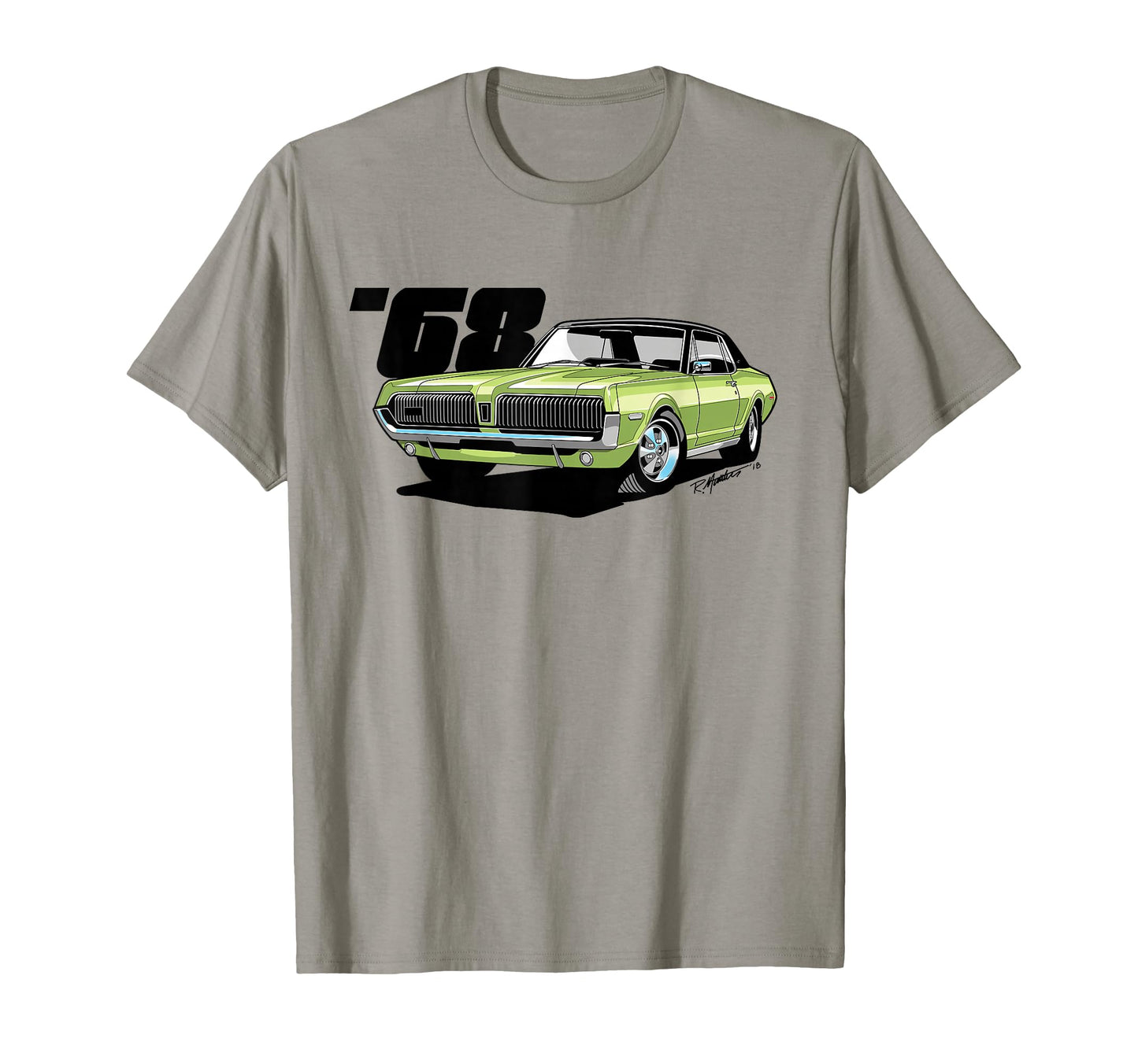 Speedshift Art 1968 Mercury Cougar T-Shirt - Minimalist Print for Adults - T-Shirt, Sweatshirt, Hoodie