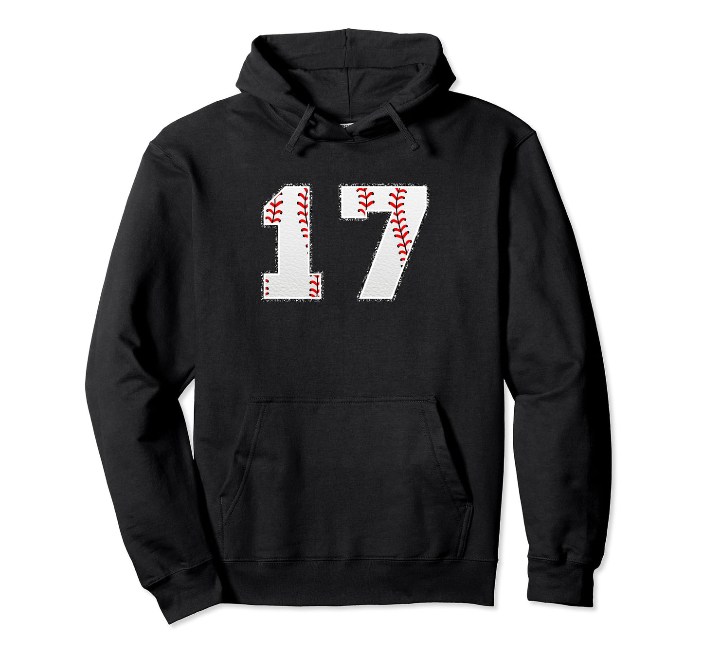 Number 17 Baseball Distressed Number Hoodie - Custom Art Print Men Women - T-Shirt, Sweatshirt, Hoodie