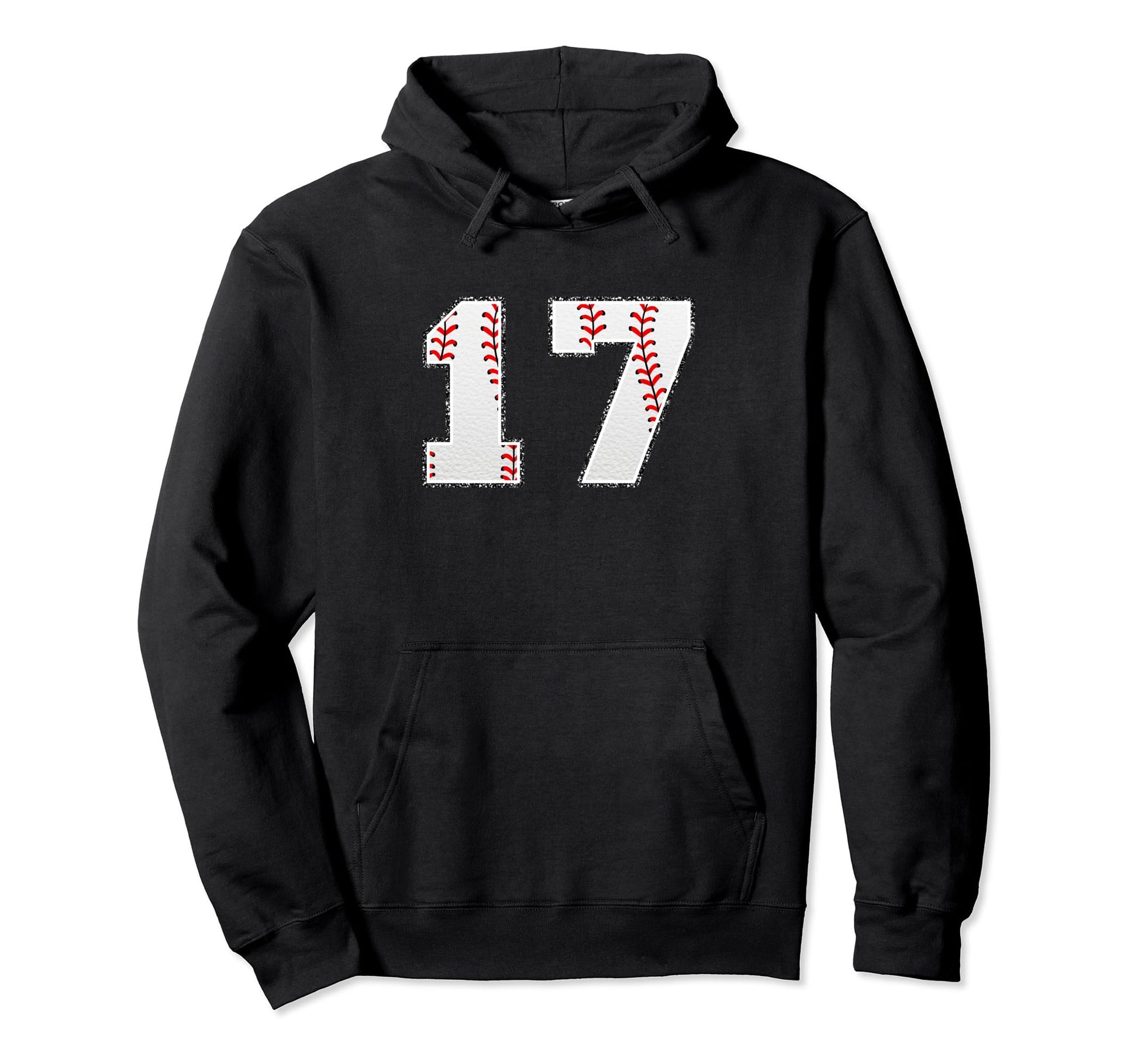 Number 17 Baseball Distressed Number Hoodie - Custom Art Print Men Women - T-Shirt, Sweatshirt, Hoodie