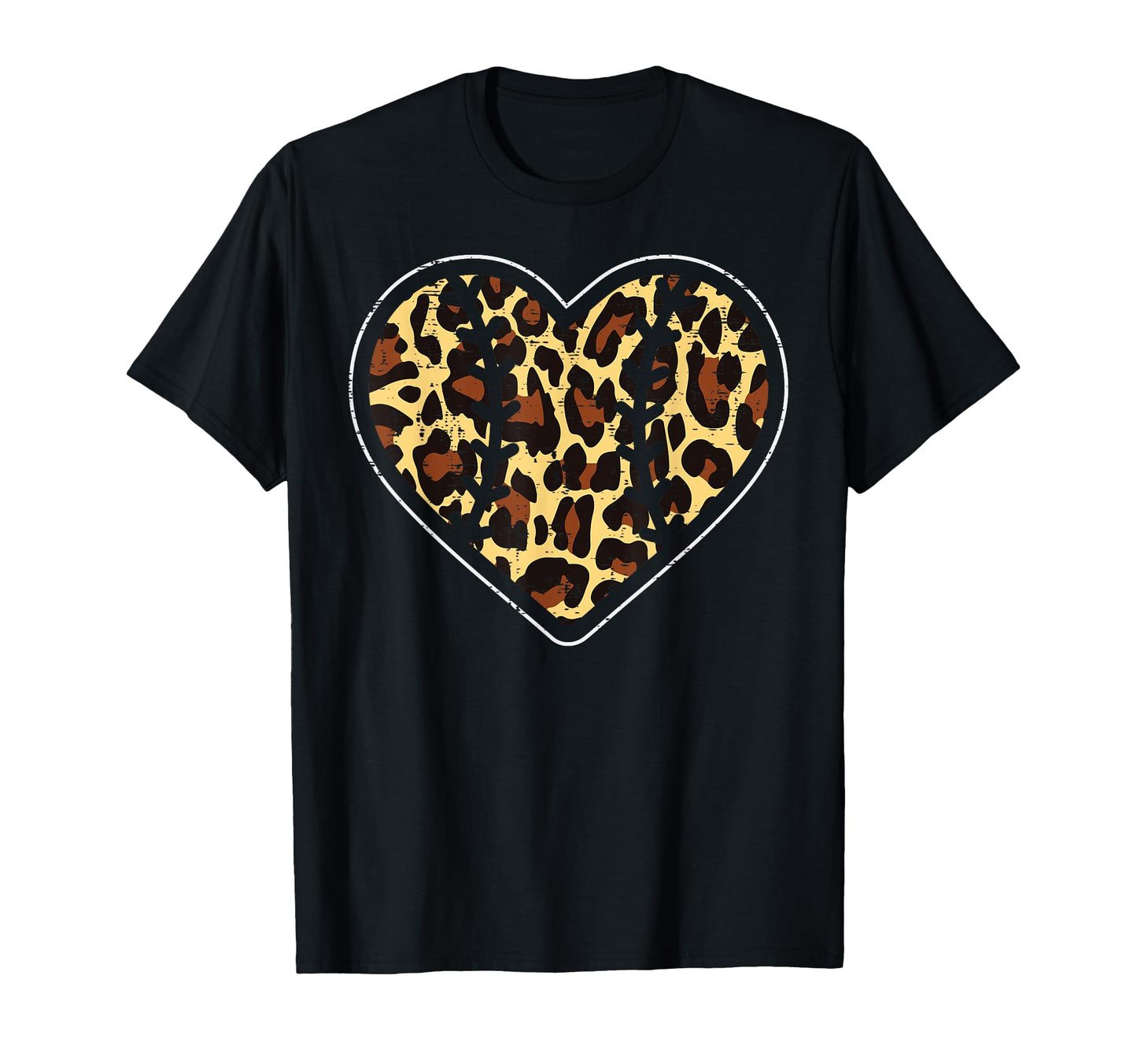 Leopard Baseball Heart Love Sports Mom T-Shirt - Unique Graphic for Adults - T-Shirt, Sweatshirt, Hoodie