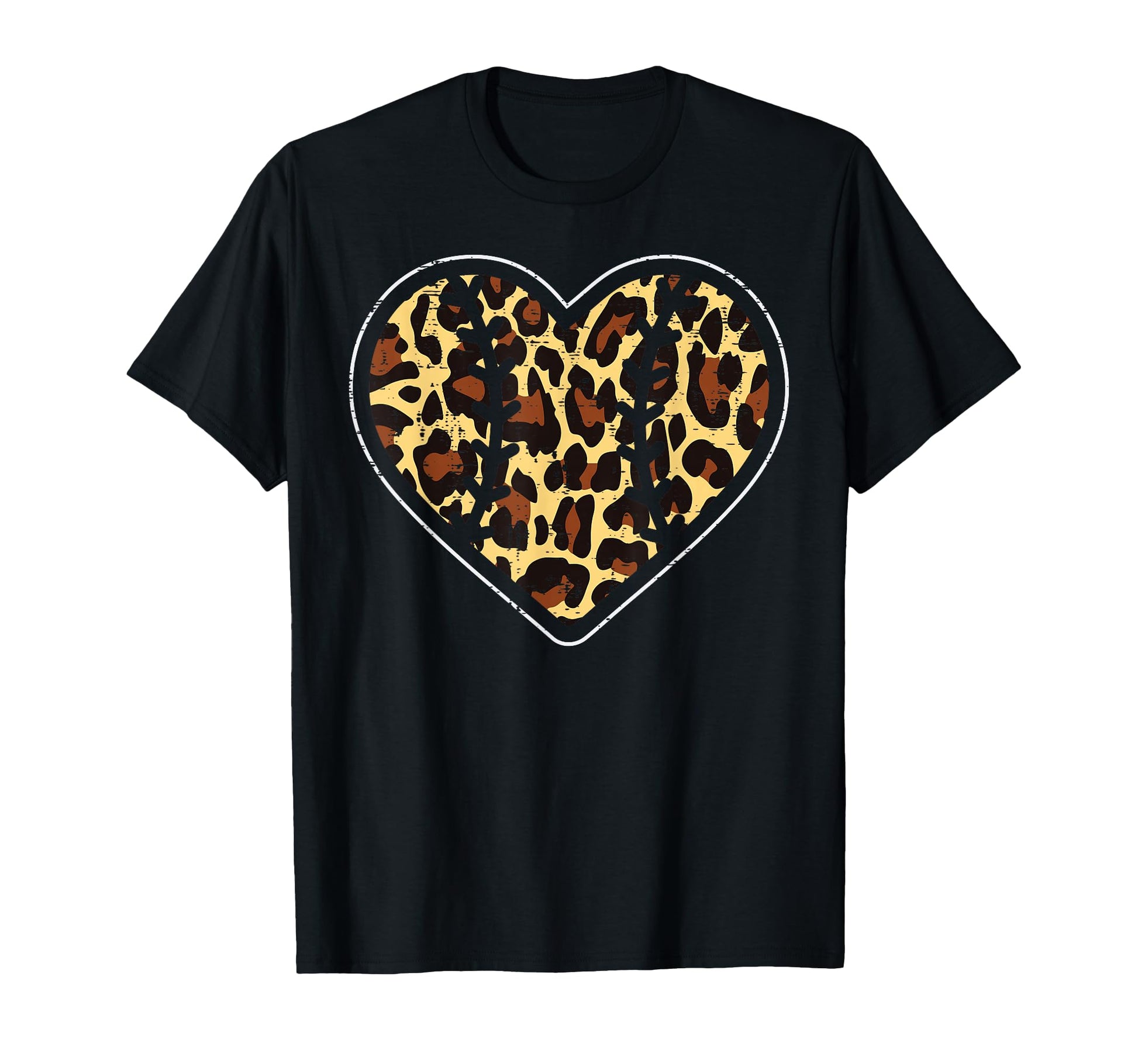 Leopard Baseball Heart Love Sports Mom T-Shirt - Unique Graphic for Adults - T-Shirt, Sweatshirt, Hoodie