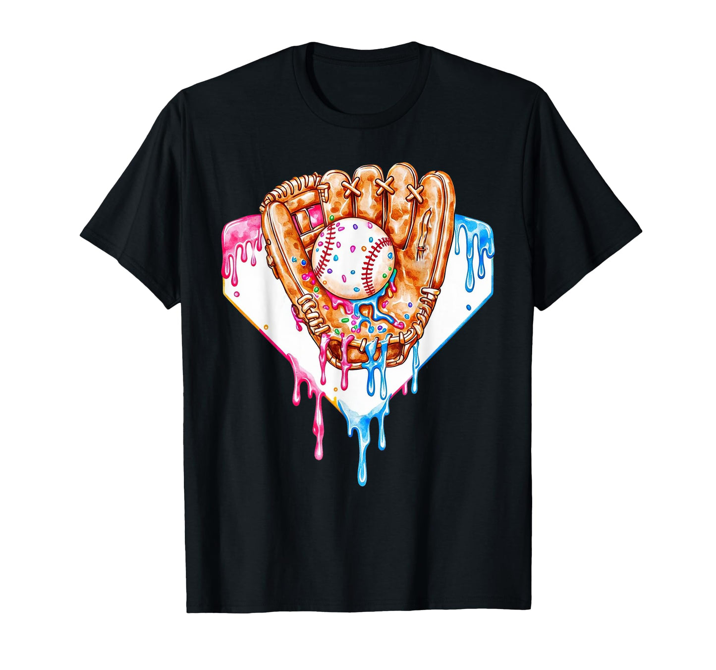 Baseball Drip Glove Ice Cream Drip T-Shirt - Custom Art Print for Adults - T-Shirt, Sweatshirt, Hoodie